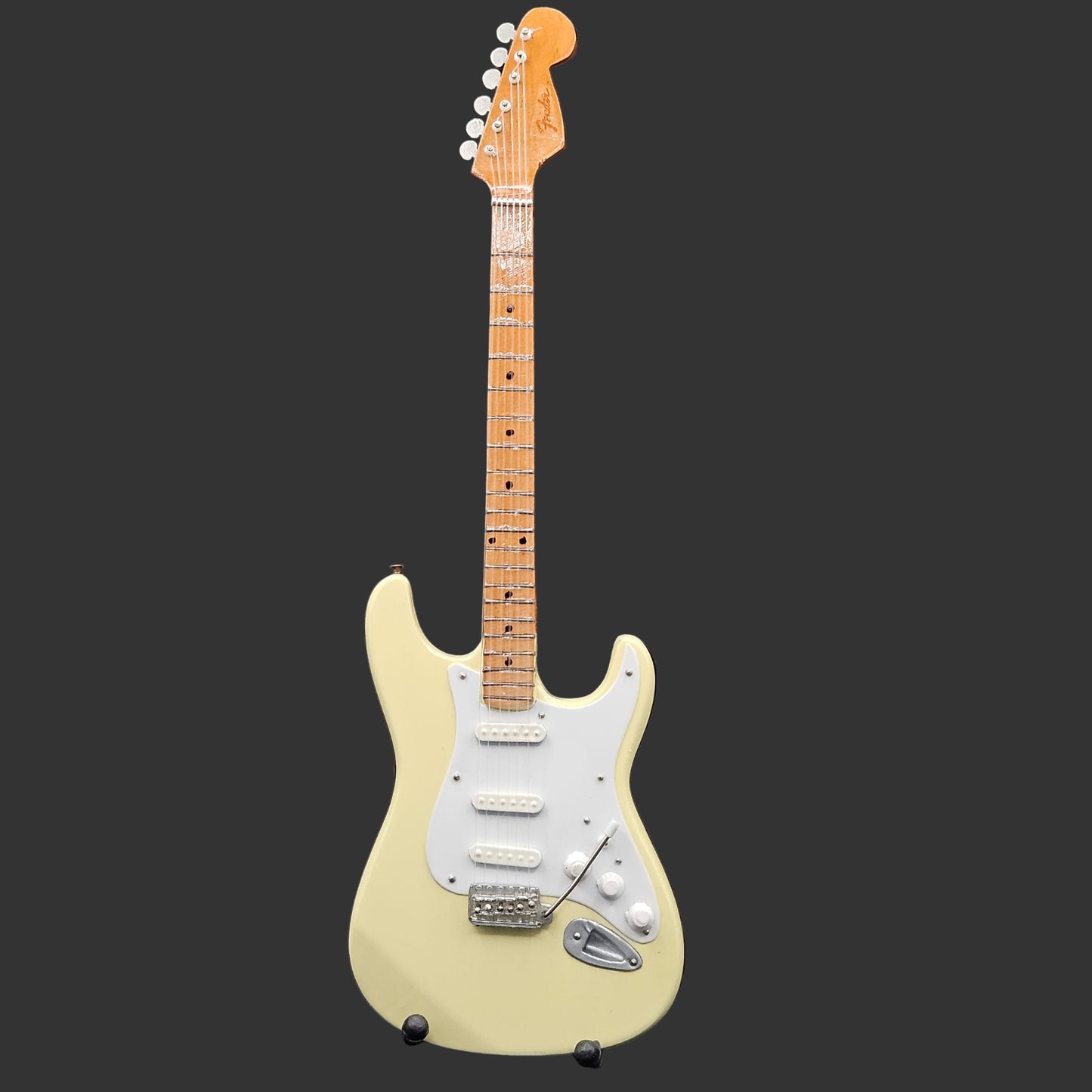 Miniature Guitar - Jimi Hendrix - White Stratocaster - Model Guitar Inc Stand