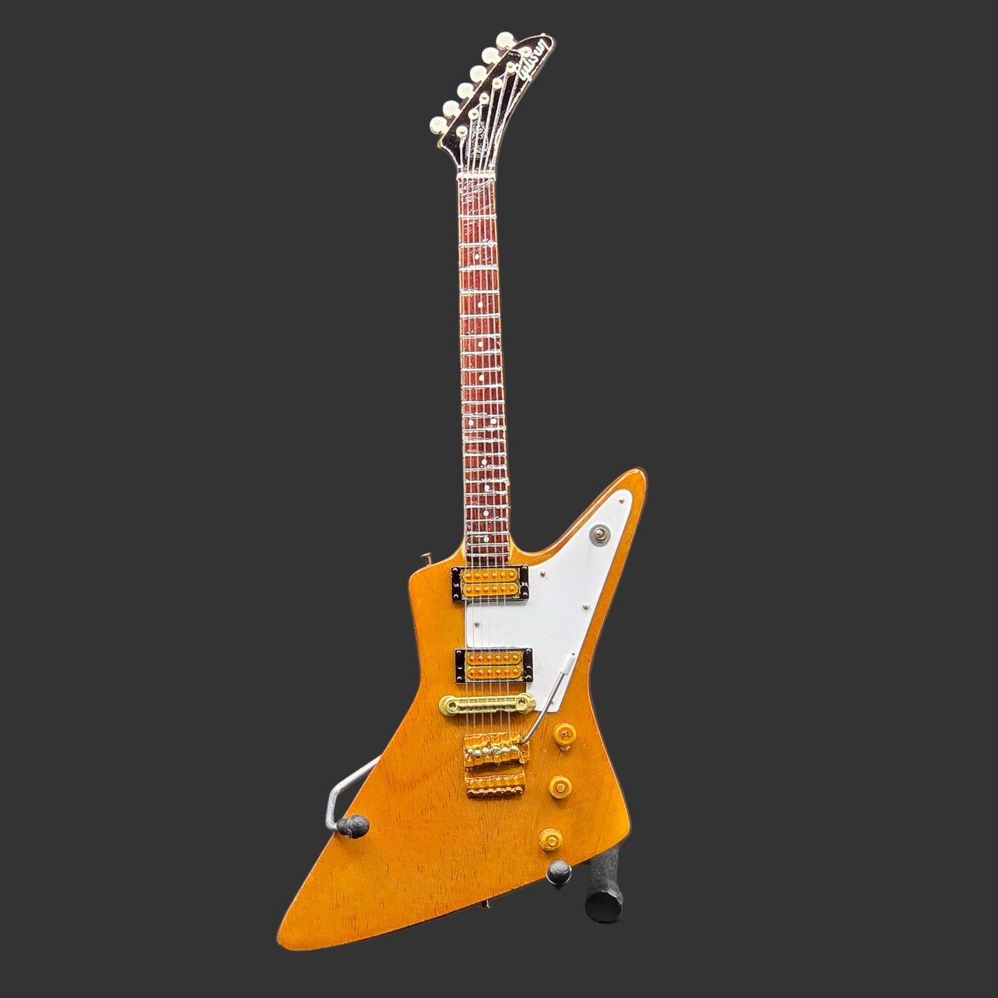 Miniature Guitar - Gibson Explorer Natural U2 , Foo Fighters Metallica - Model Guitar Inc Stand