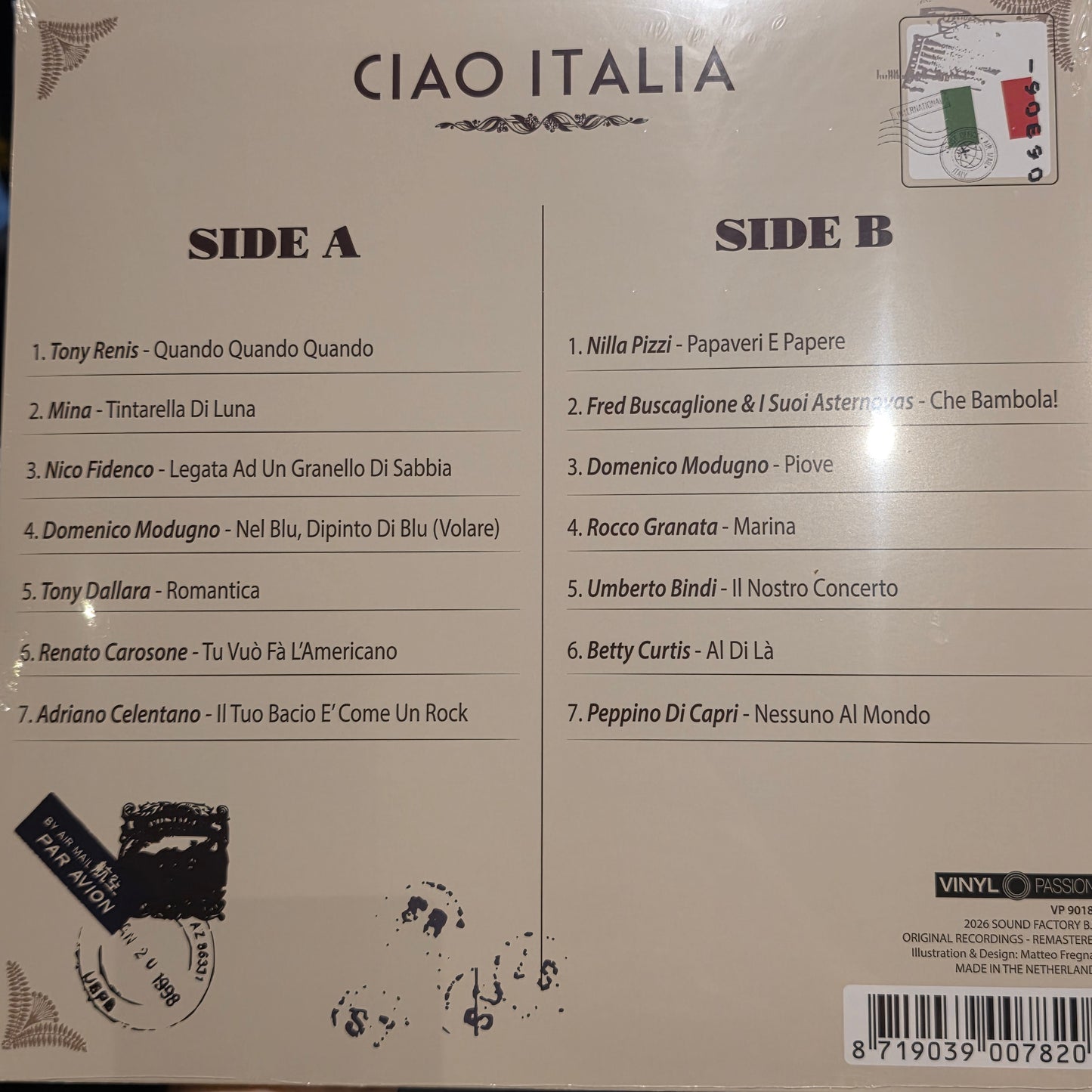 Ciao Italia - 14 Italian Hits Compilation Hits Italy Vinyl Record LP