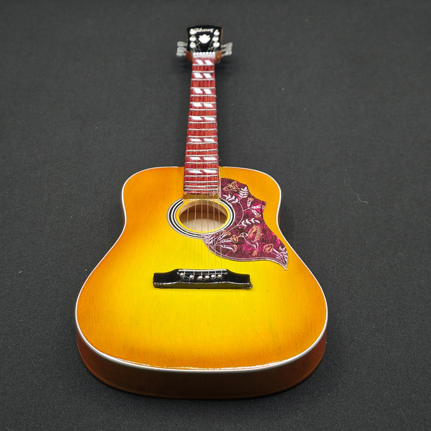 Miniature Guitar - Taylor Swift Eras Tour - Folklore Gibson Hummingbird Acoustic - Model Guitar Inc Stand