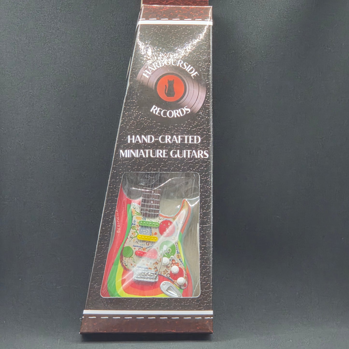 Miniature Guitar - George Harrison Beatles - Rocky Strat Stratocaster - Model Guitar Inc Stand