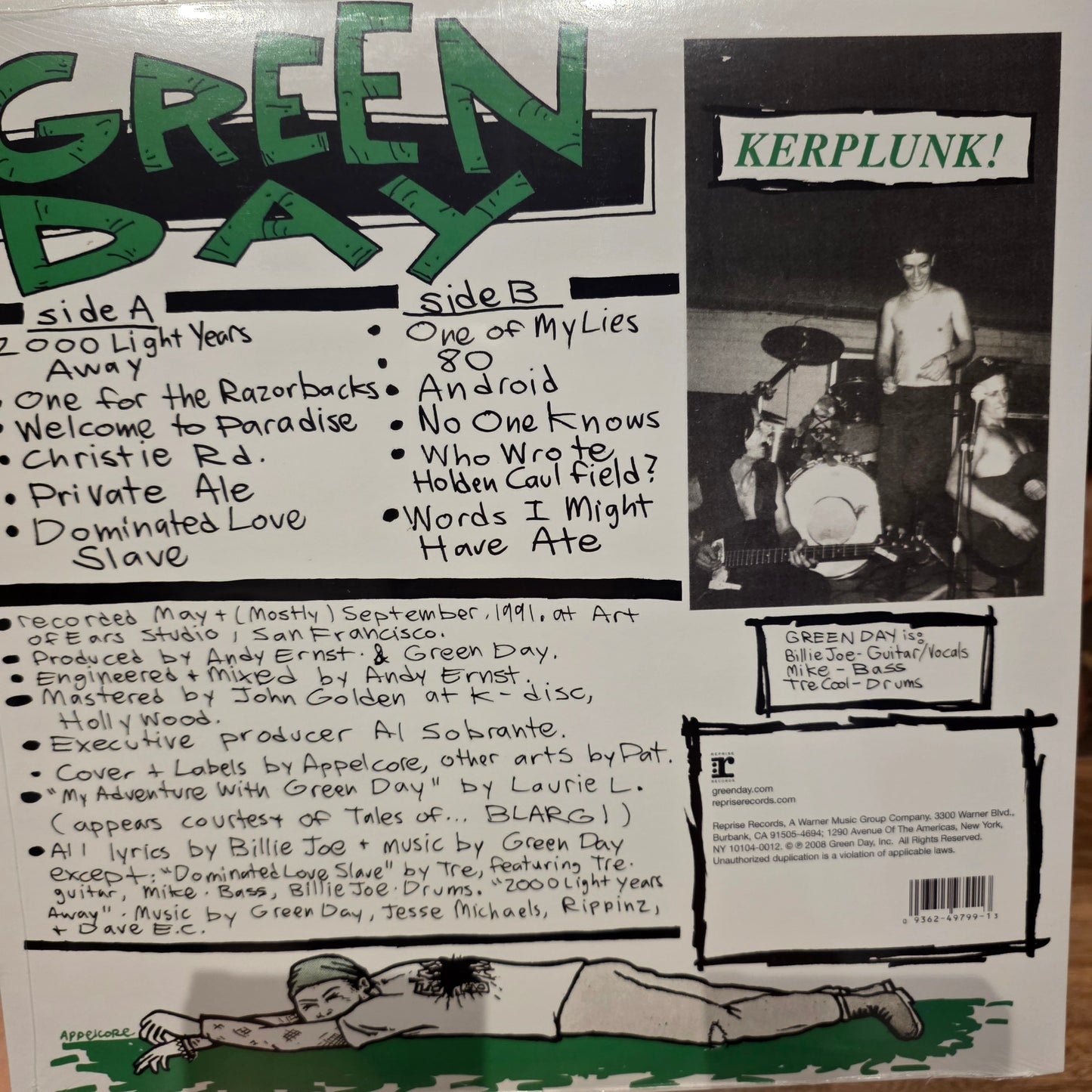 Green Day - Kerplunk! (LP, Album, RE + 7", EP, RE) Vinyl Record / LP