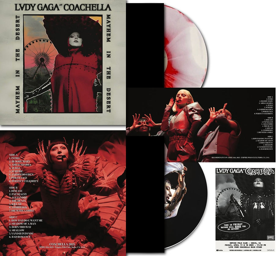 Lady Gaga – Mayhem In The Desert - Coachella 2025 "2LP COLOURED VINYL RECORD " LIVE