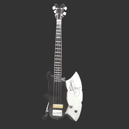 Miniature Guitar - Gene Simmons Kiss Axe Bass - Model Guitar Inc Stand