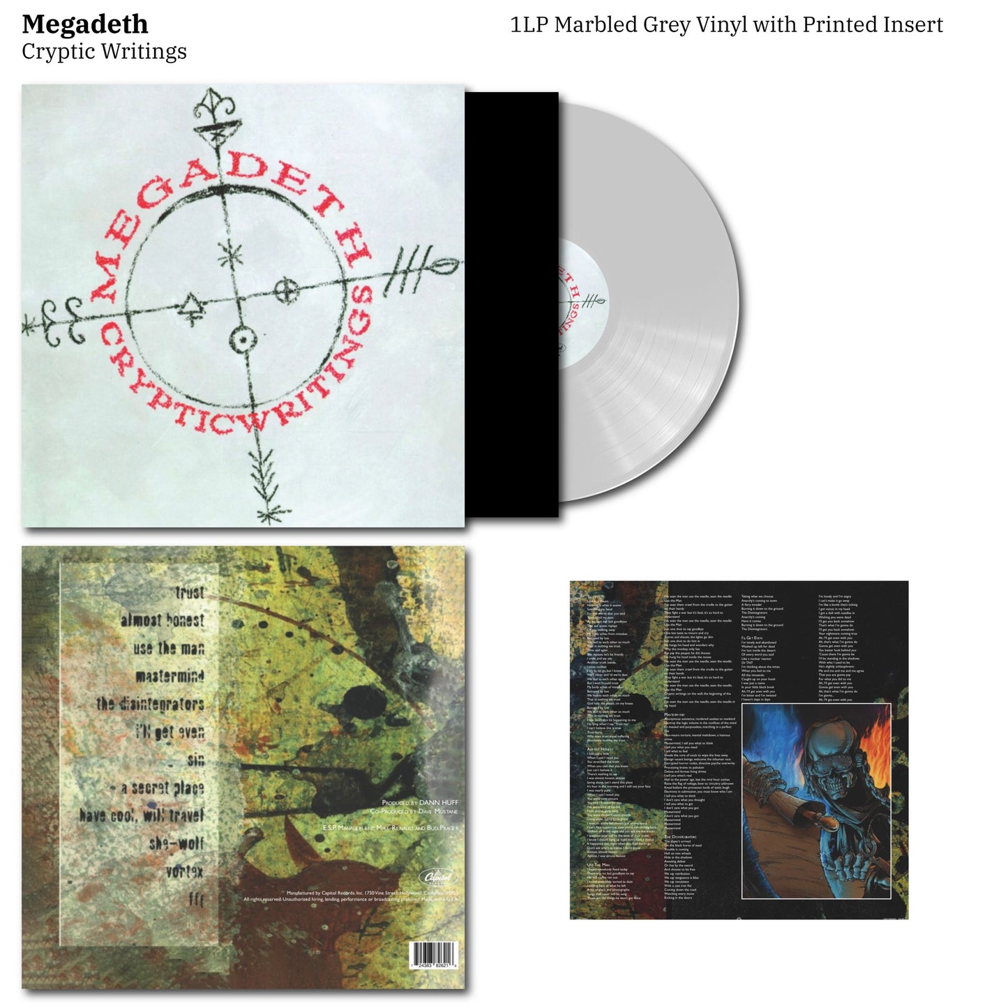 Megadeth – Cryptic Writings "WHITE COLOURED VINYL RECORD LP"