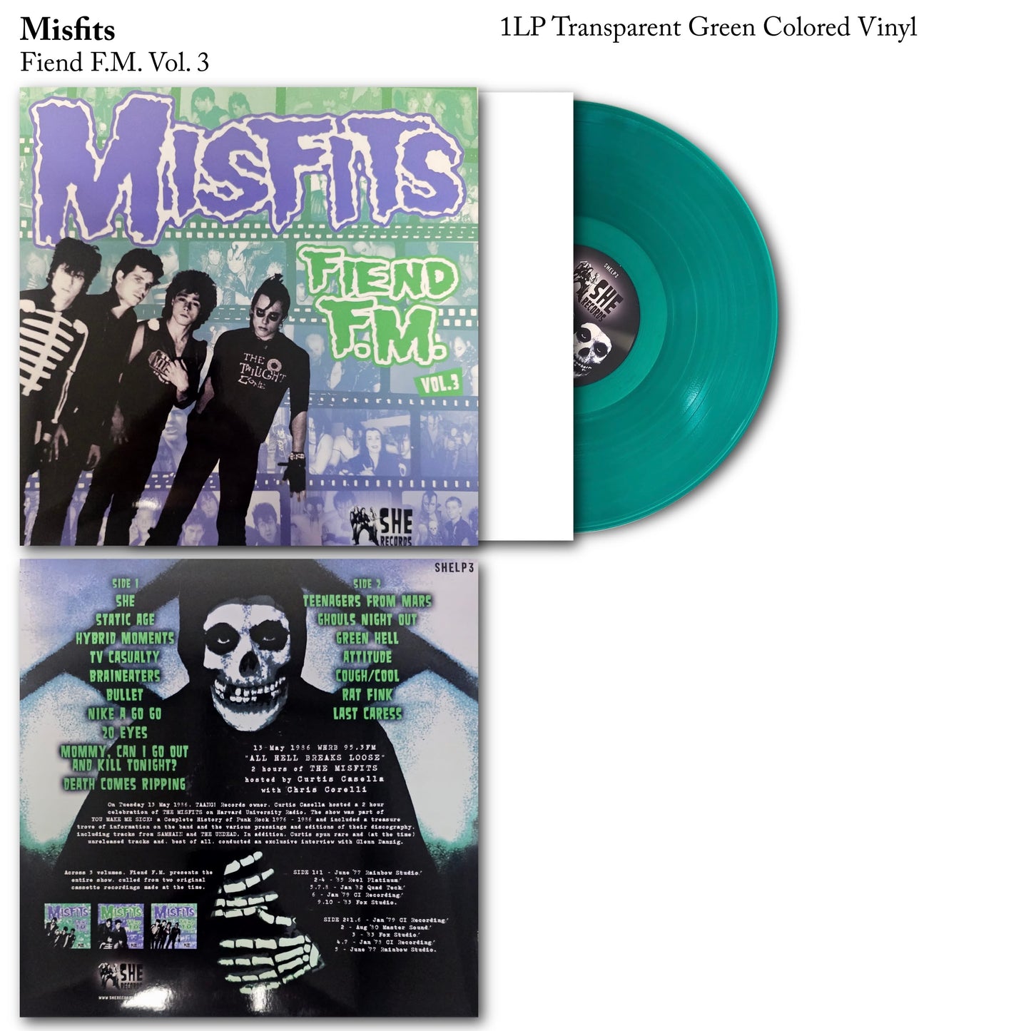 Misfits - Fiend FM Vol 3 Vinyl Record LP Volume 3 F.M.