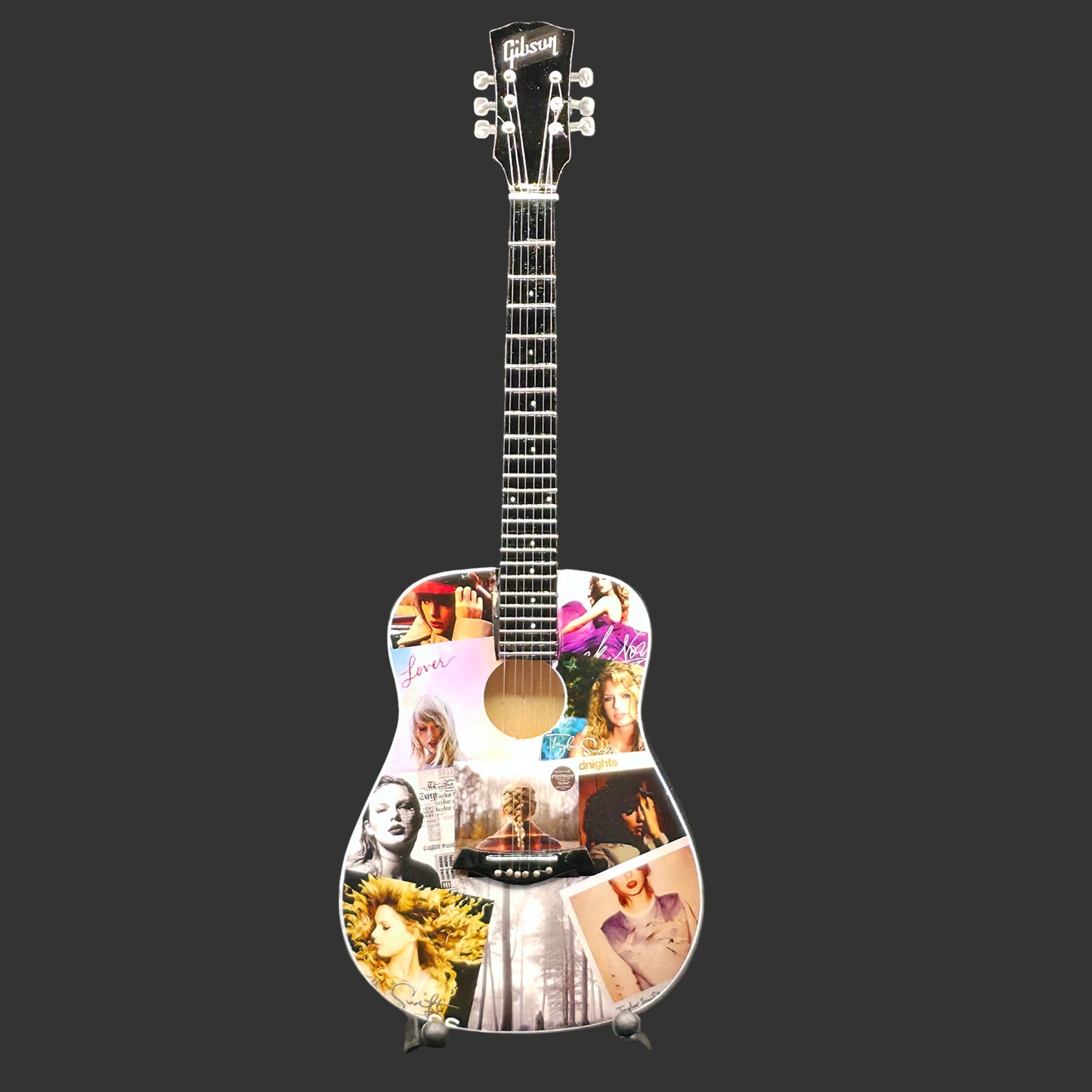 Miniature Guitar - Taylor Swift Album Covers Acoustic Gibson - Model Guitar Inc Stand