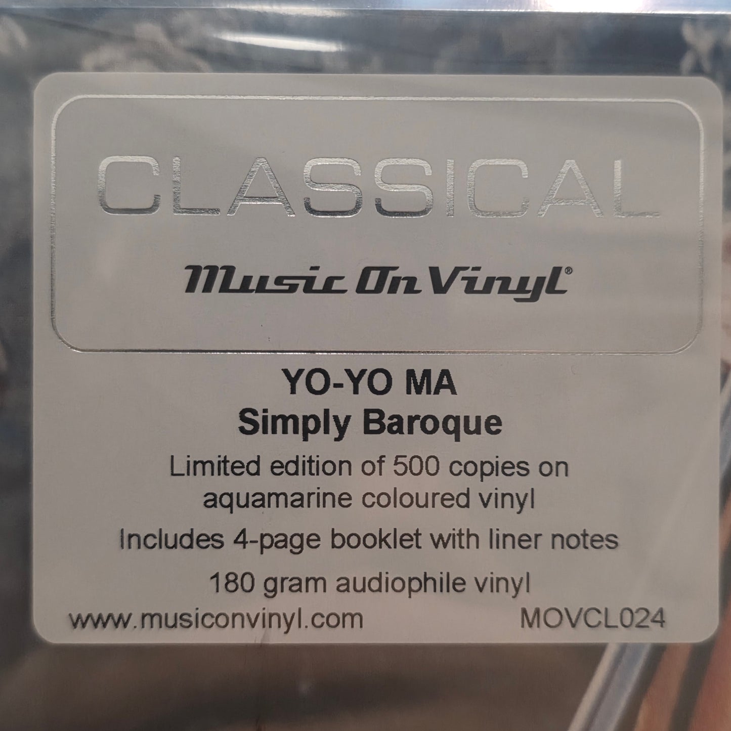 Yo-Yo Ma, Ton Koopman, The Amsterdam Baroque Orchestra - Simply Baroque - Aquamarine Coloured Vinyl Limited Edition (2xLP, RE, 180) Vinyl Record / LP
