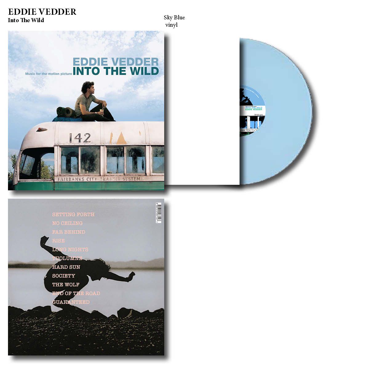 EDDIE VEDDER - INTO THE WILD SOUNDTRACK BLUE "VINYL RECORD" PEARL JAM OST