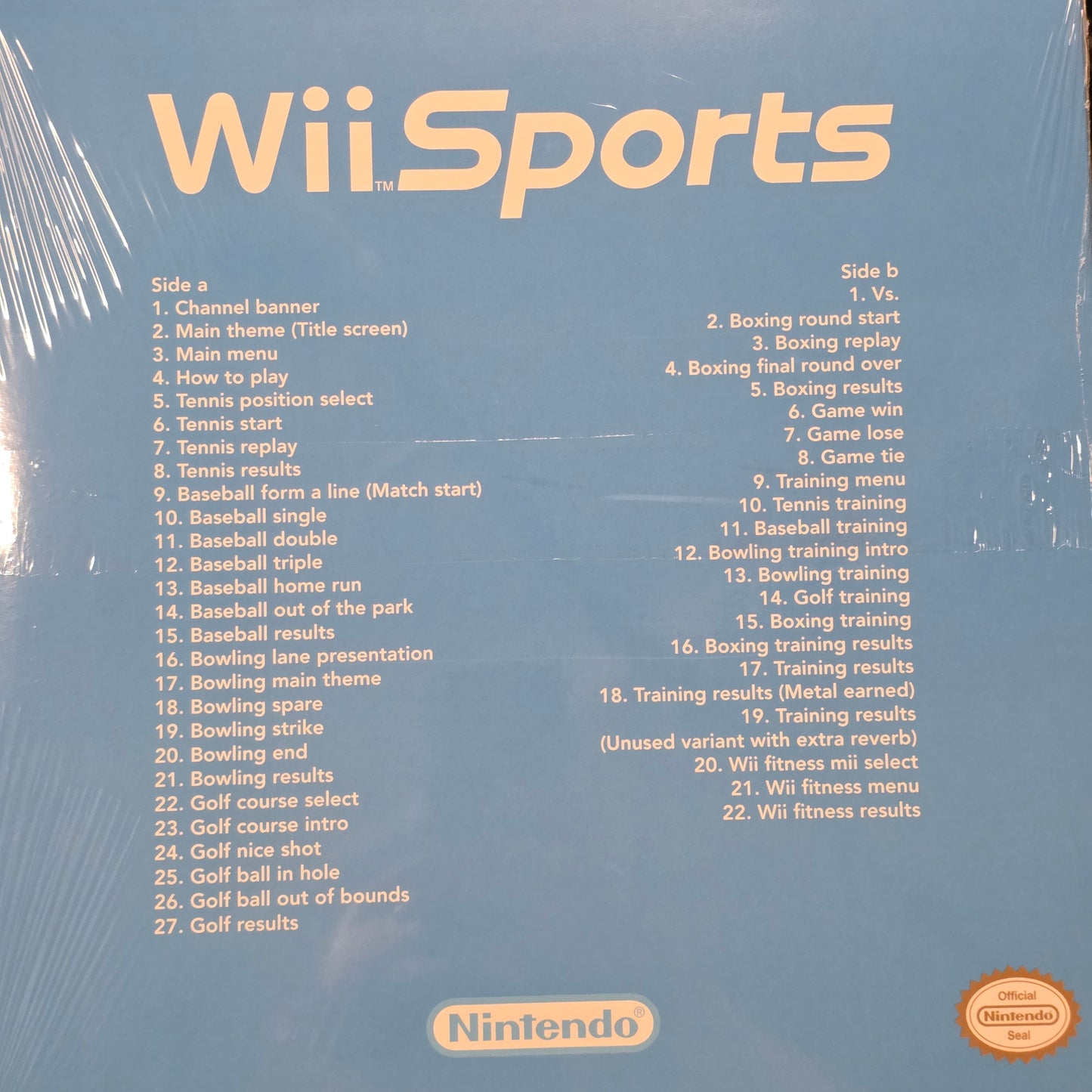 Wii Sports Original Video Game Soundtrack Vinyl Record - Kazumi Totaka