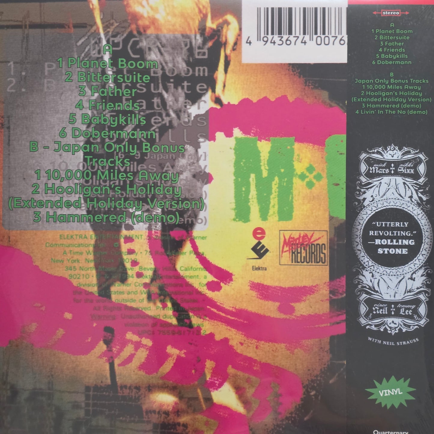 Motley Crue - Quaternary Vinyl Record LP