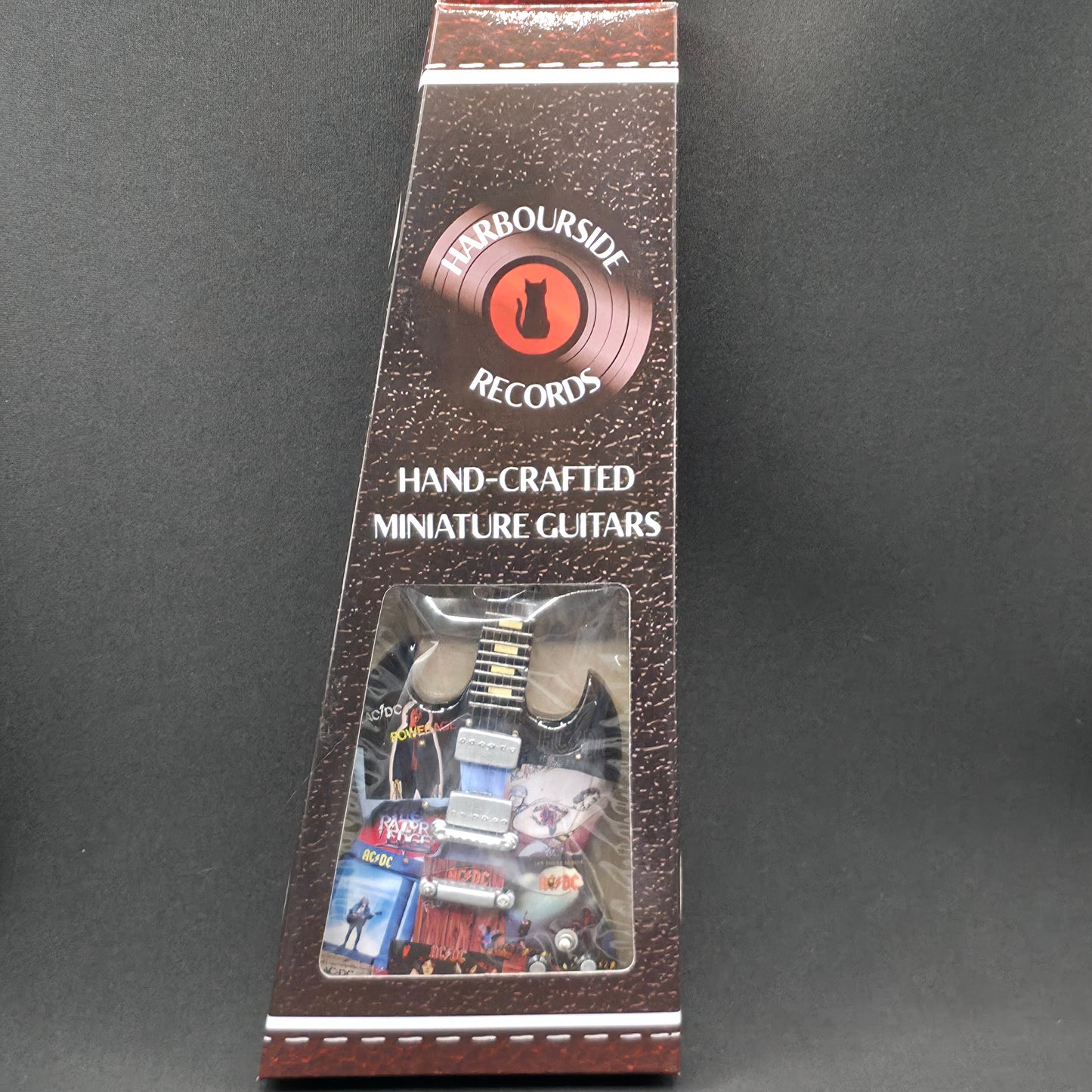 Miniature Guitar - AC/DC Album Covers Gibson SG  - Model Guitar Inc Stand ACDC