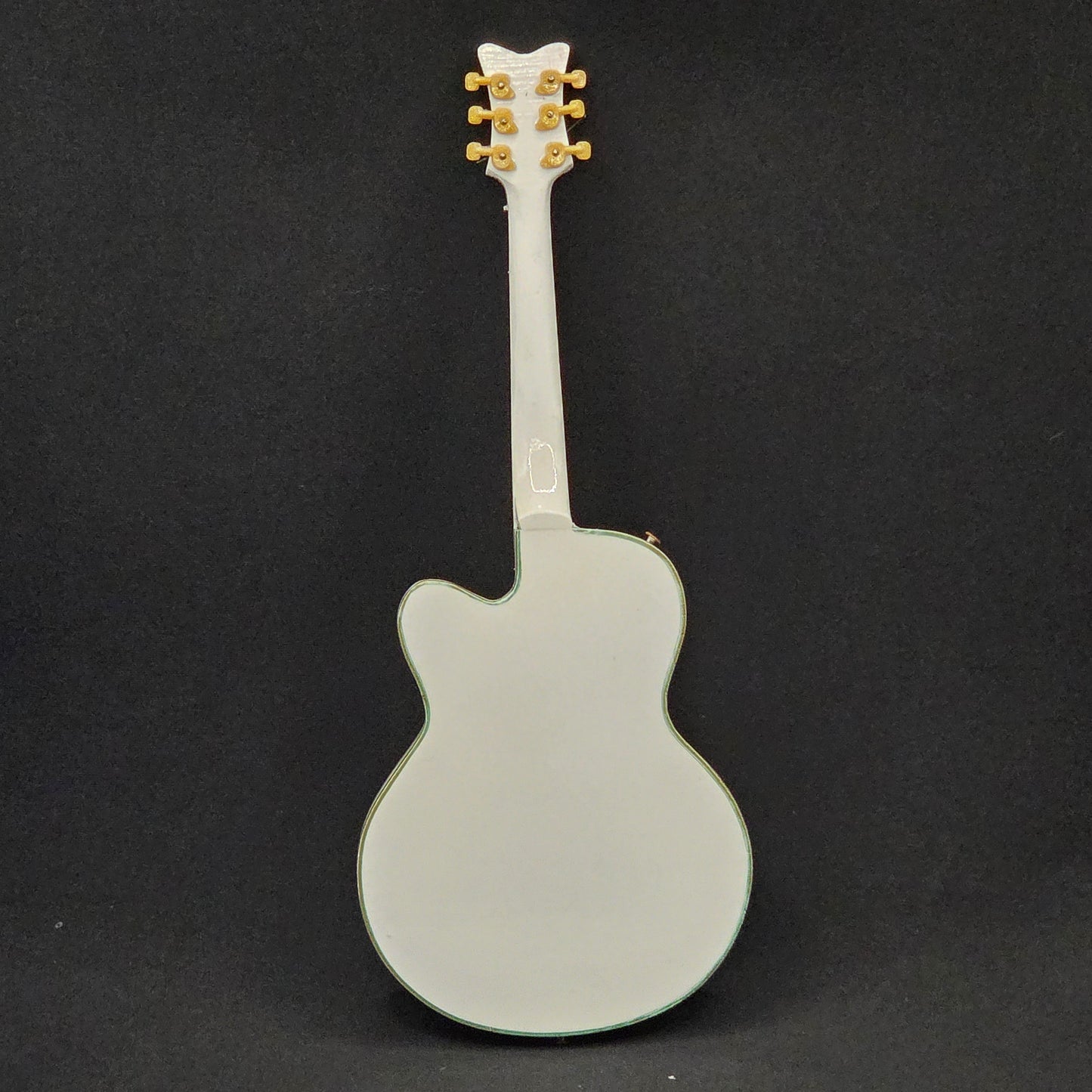 Miniature Guitar - Gretsch White FALCON RHCP / Living End  - Model Guitar Inc Stand