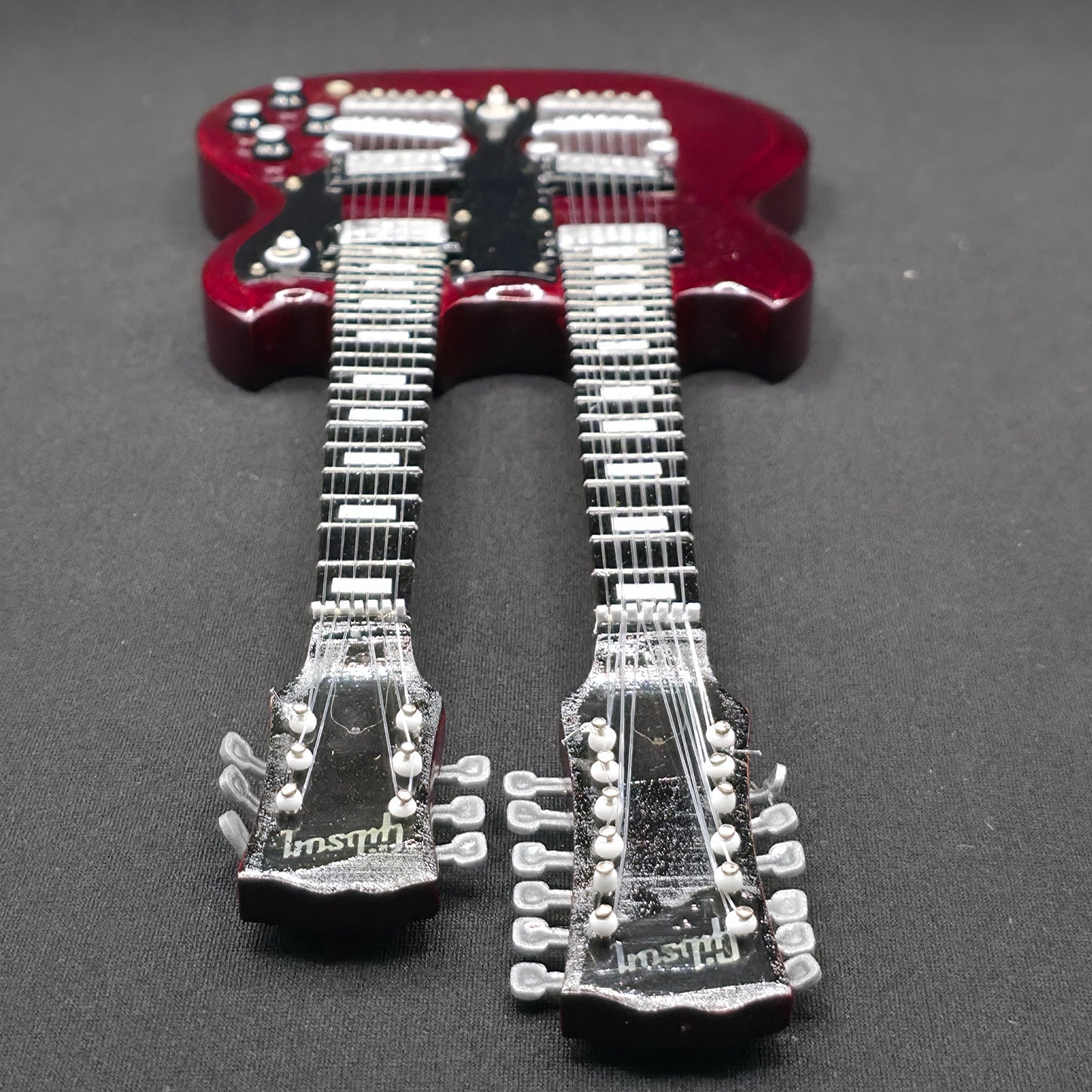 Miniature Guitar - Jimmy Page Double Neck Gibson SG  - Model Guitar Inc Stand