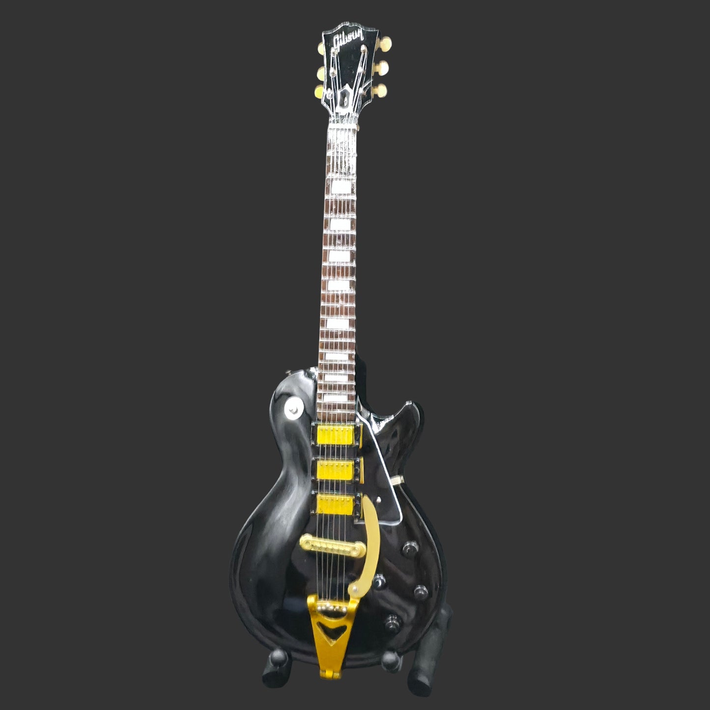 Miniature Guitar - Gibson Les Paul Black Beauty - Model Guitar Inc Stand