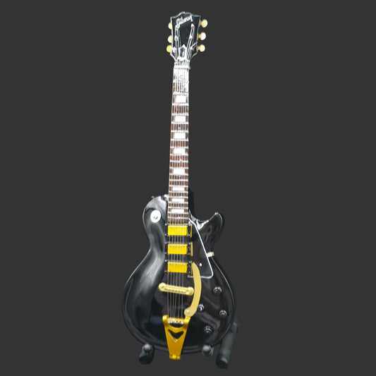 Miniature Guitar - Gibson Les Paul Black Beauty - Model Guitar Inc Stand