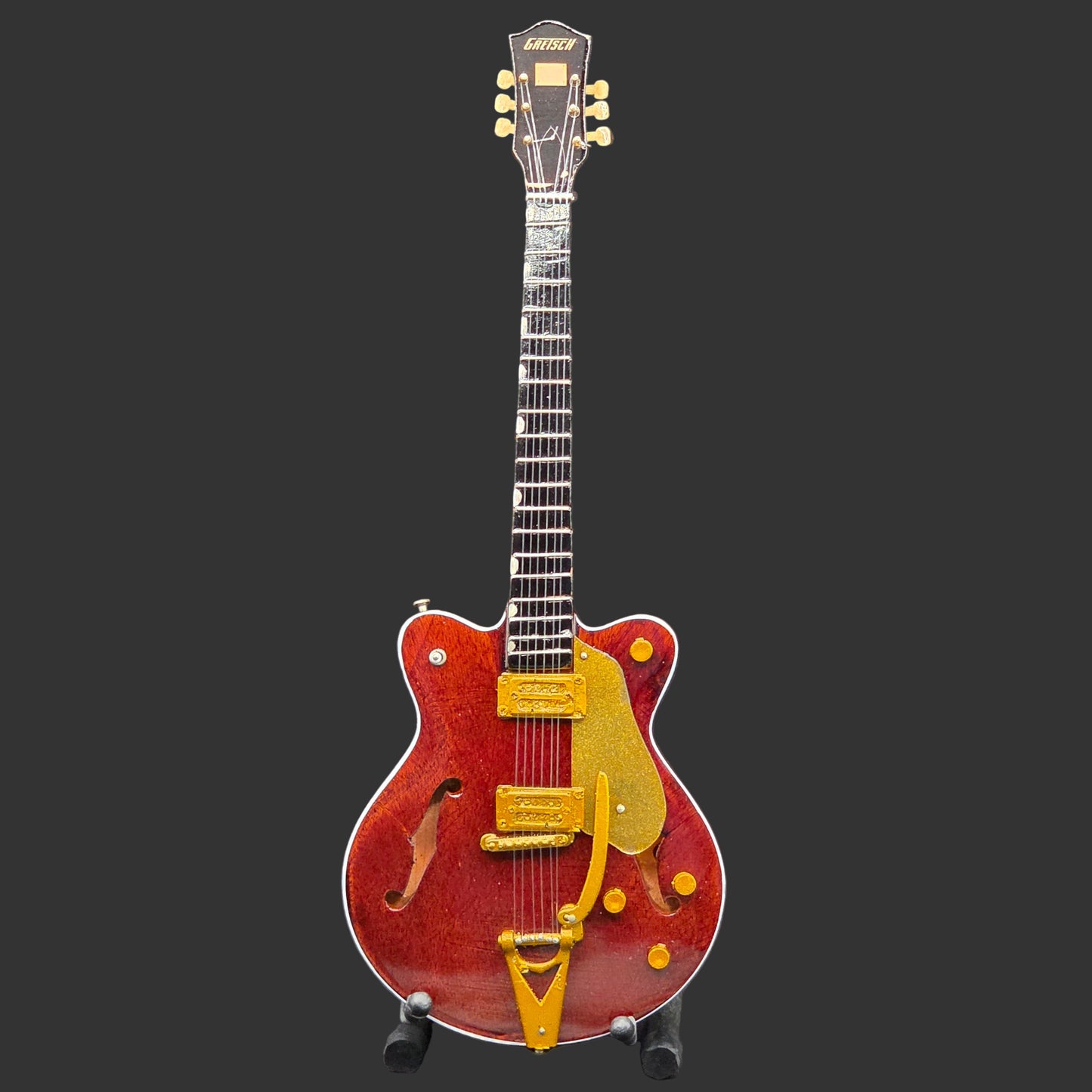 Miniature Guitar - The Beatles George Harrison Gretsch - Model Guitar Inc Stand
