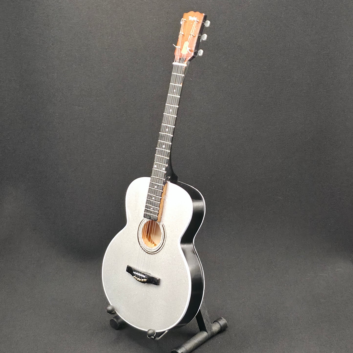 Miniature Guitar - Taylor Swift Eras Tour Fearless Silver Sparkle - Model Guitar Inc Stand