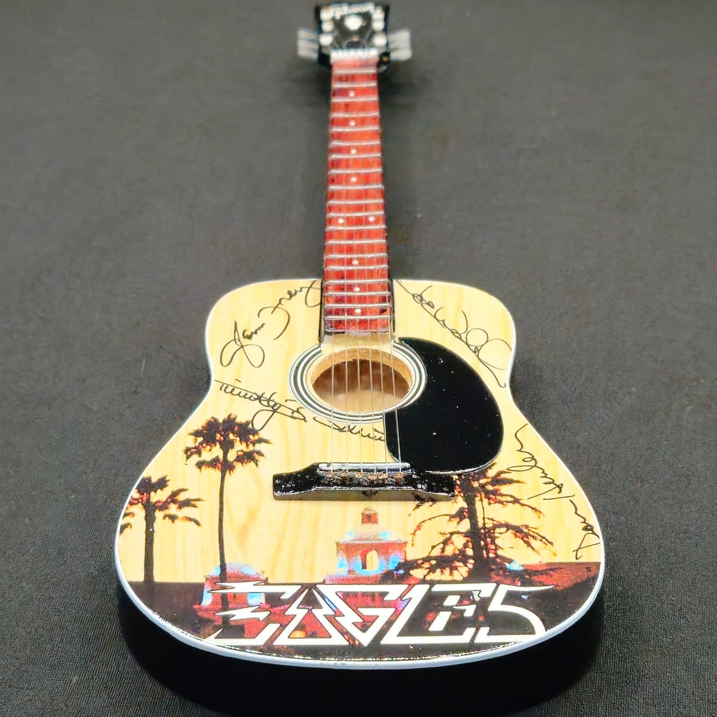 Miniature Guitar - The Eagles  Hotel California Gibson Acoustic - Model Guitar Inc Stand