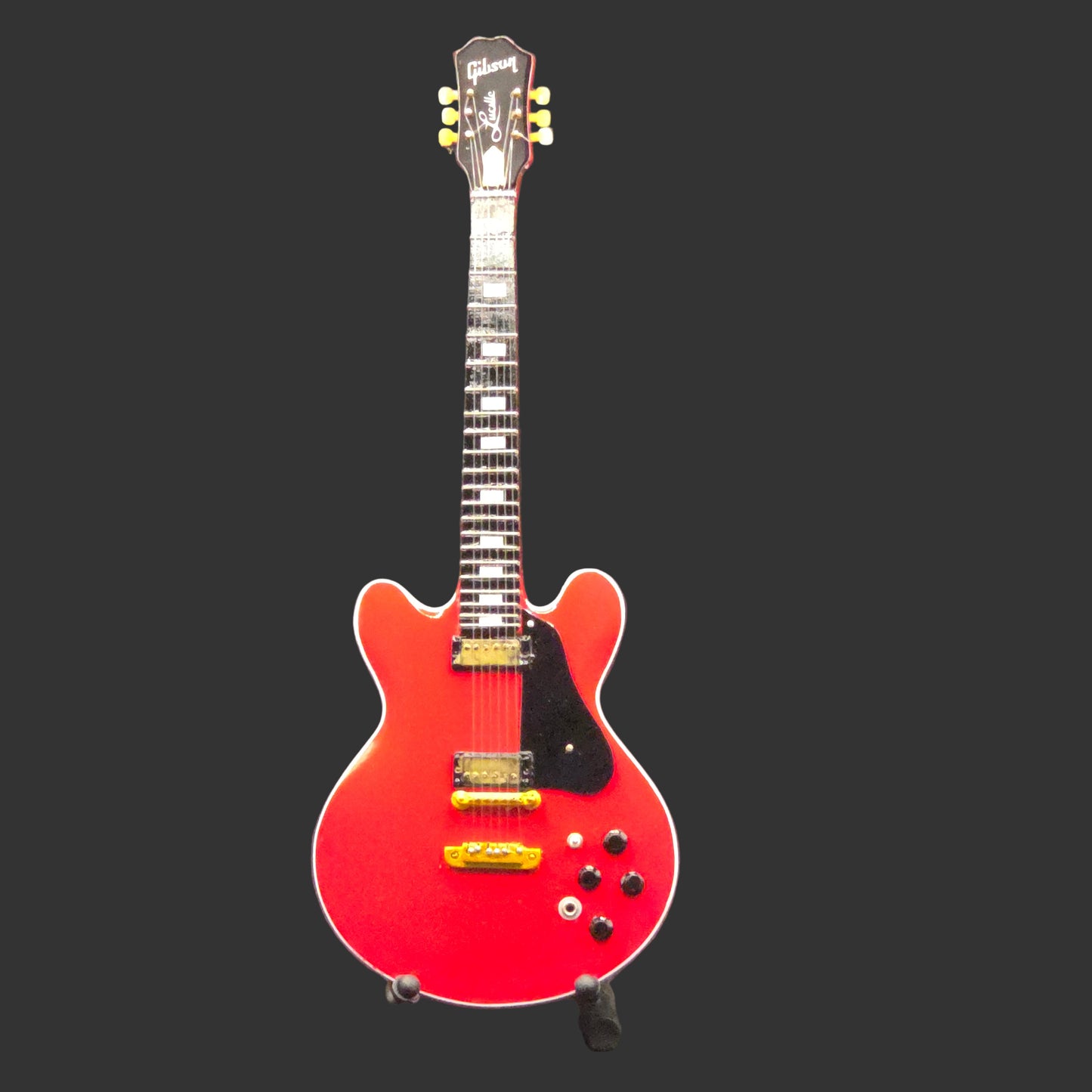 Miniature Guitar -  BB King Red Lucille Gibson - Model Guitar Inc Stand