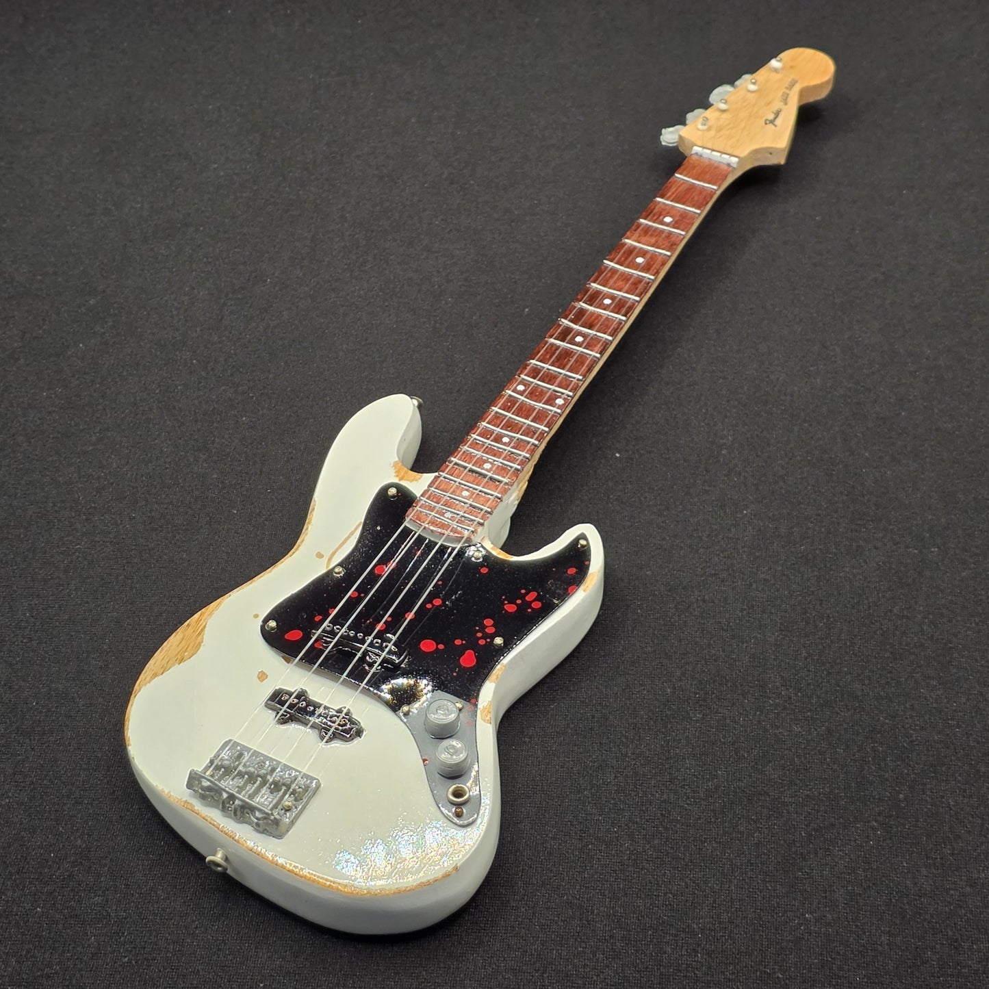 Miniature Guitar - Flea Red Hot Chili Peppers RHCP Fender Jazz Bass - Model Guitar Inc Stand