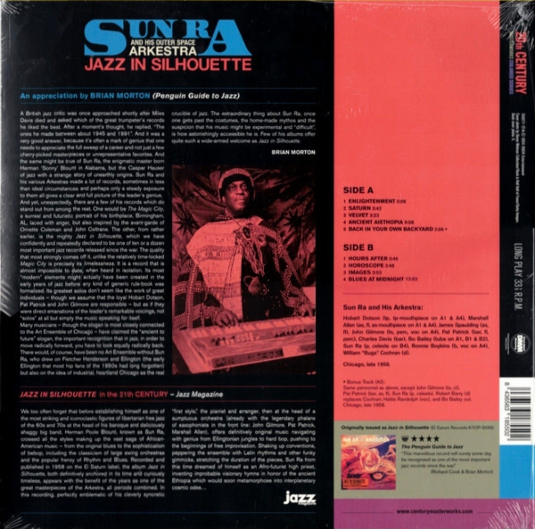 SUN RA AND HIS OUTER SPACE ARKESTRA - JAZZ IN SILHOUETTE VINYL RECORD BLUE COLOURED