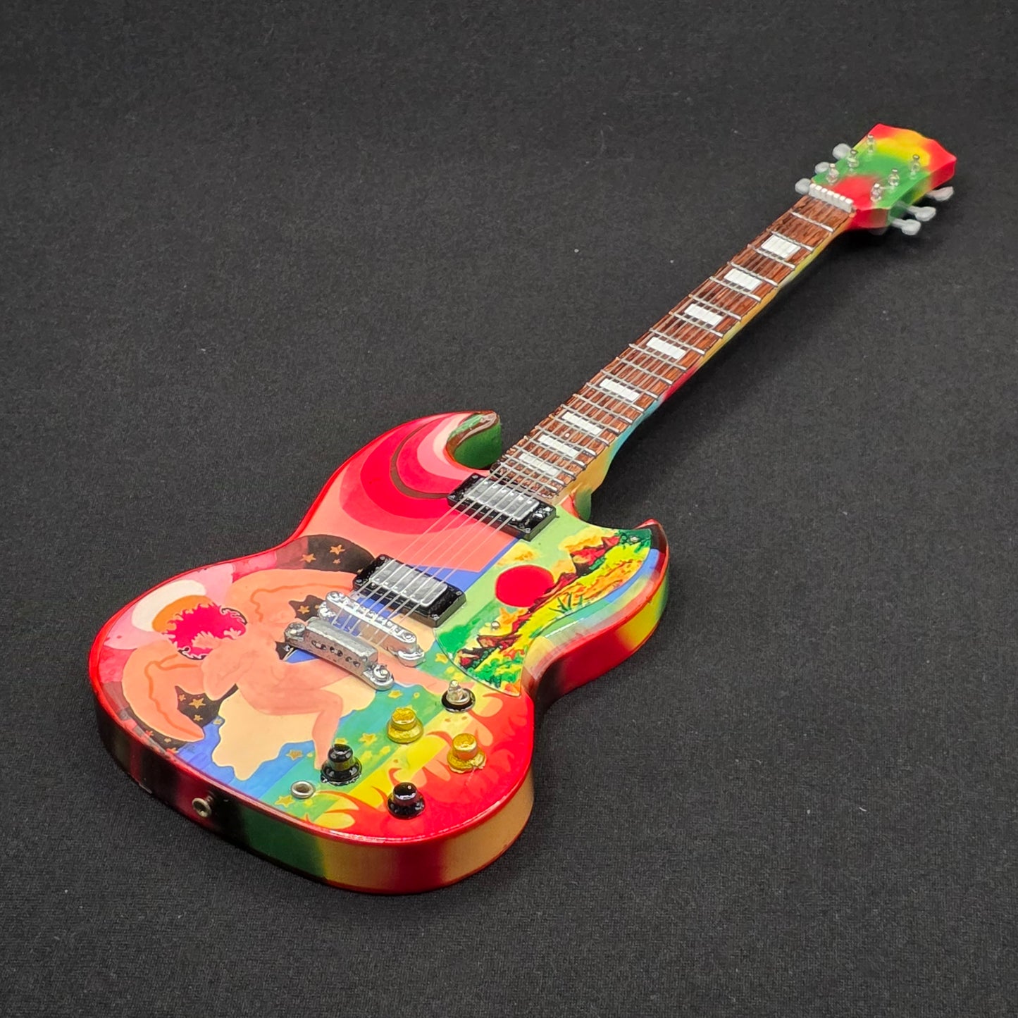 Miniature Guitar - Eric Clapton The Fool SG Gibson - Model Guitar Inc Stand