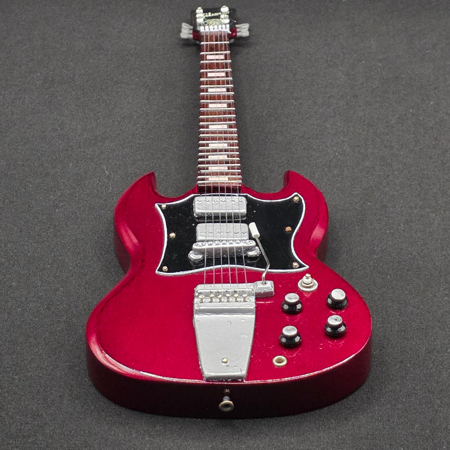 Miniature Guitar - ACDC Gibson SG Angus Young AC/DC  - Model Guitar Inc Stand