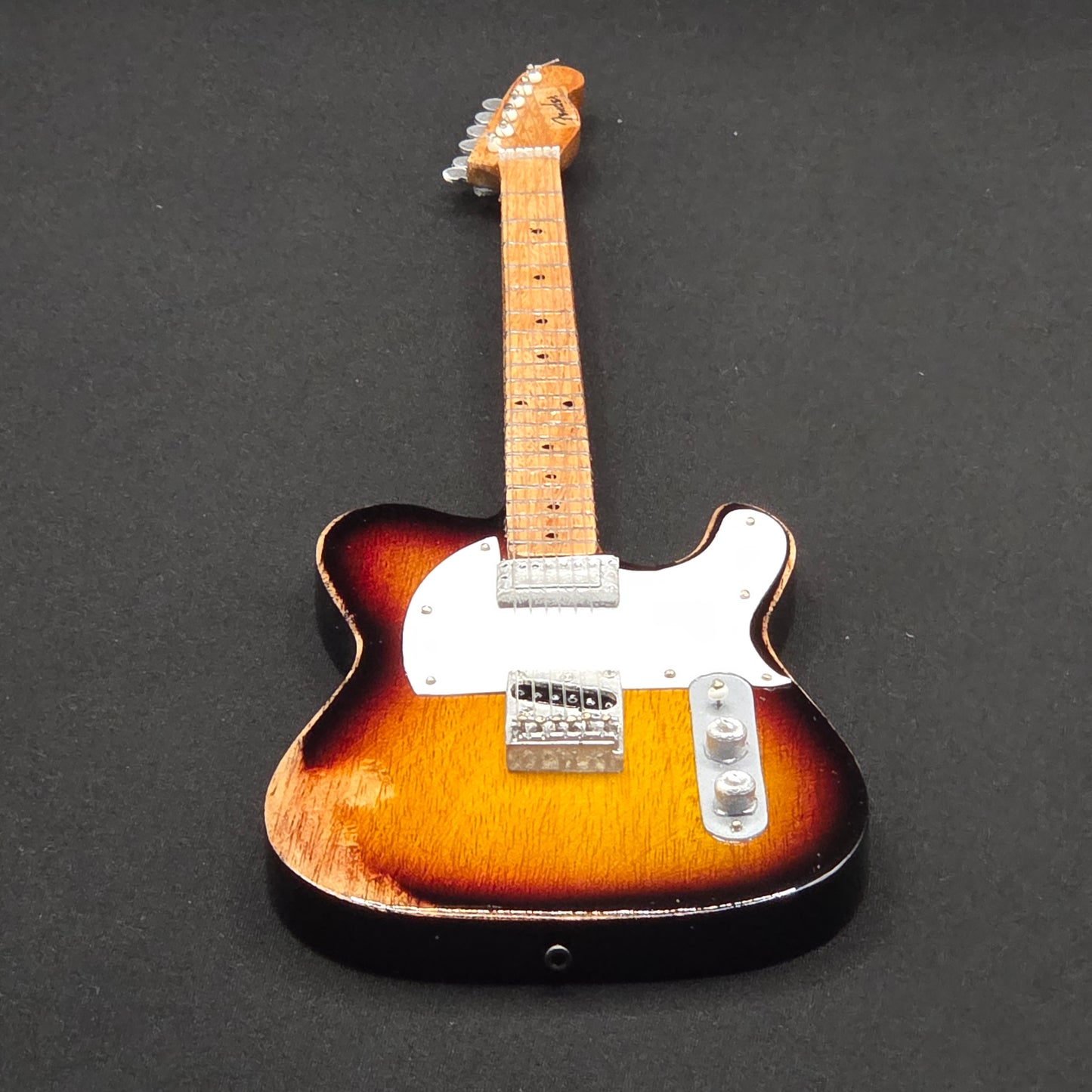 Miniature Guitar - Fender Telecaster Sunburst Roadworn The Police - Model Guitar Inc Stand