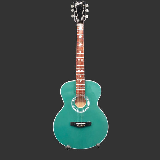 Miniature Guitar - Taylor Swift Reputation Green Gibson Acoustic - Model Guitar Inc Stand