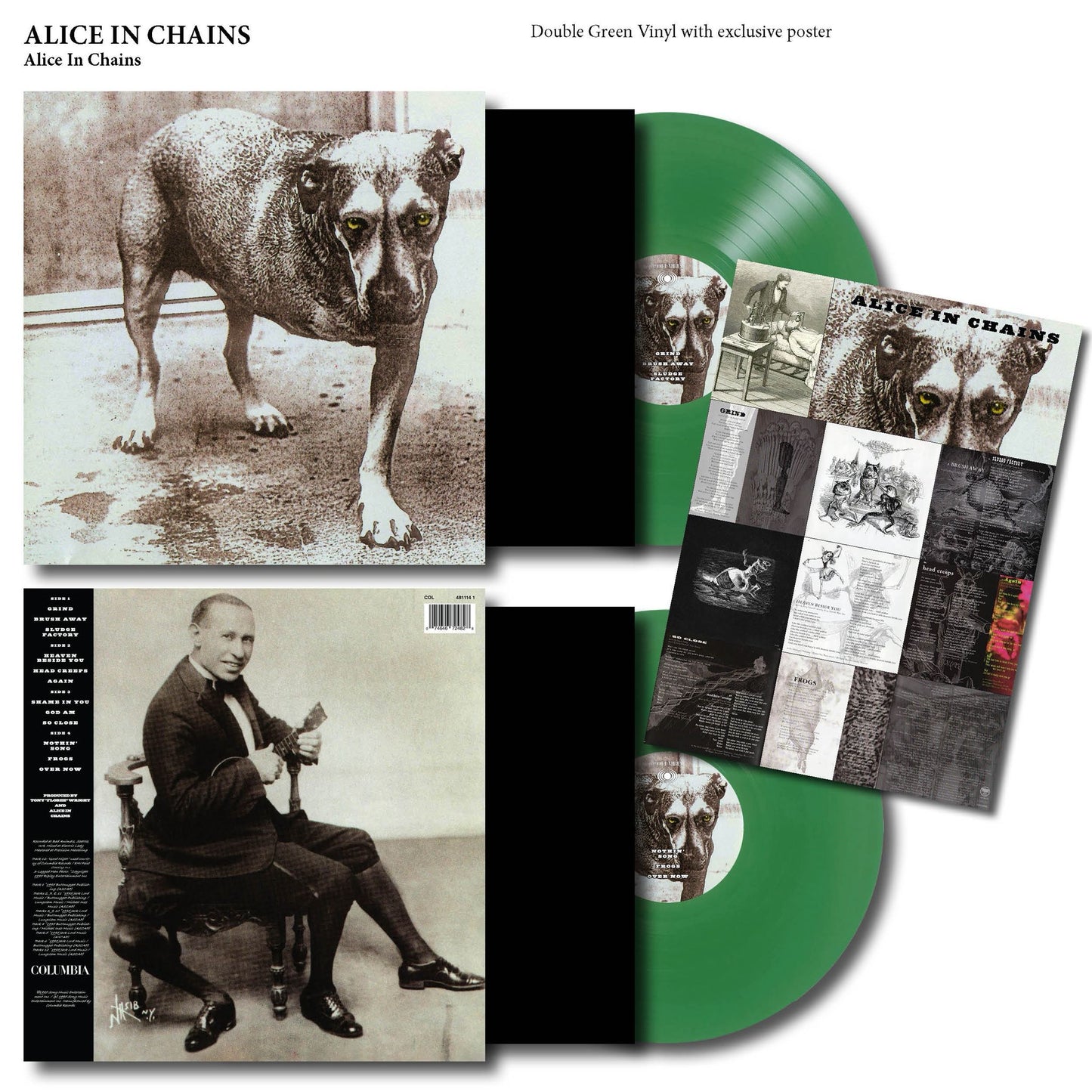 Alice In Chains – Alice In Chains THREE LEGGED DOG "2LP COLOURED GREEN VINYL RECORD" Self Titled