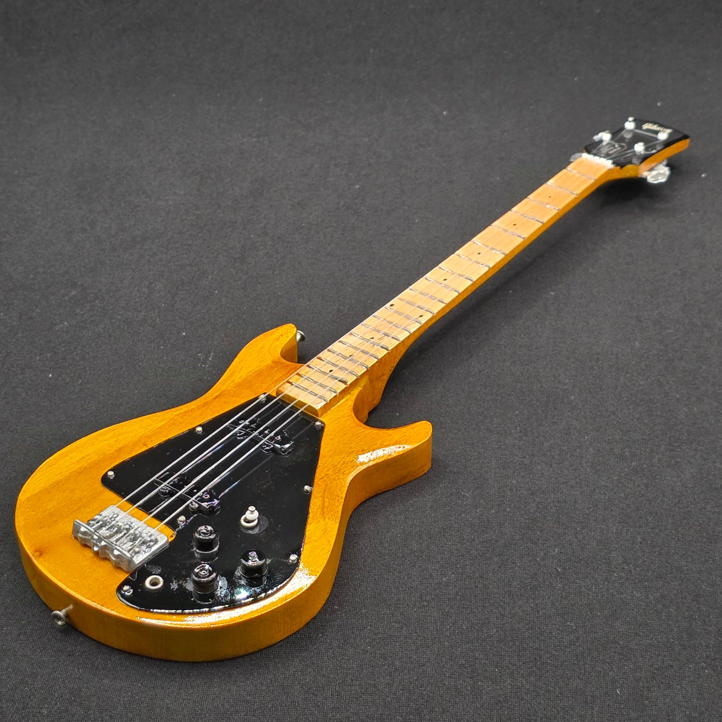 Miniature Guitar - Gibson Ripper Bass Natural - Model Guitar Inc Stand