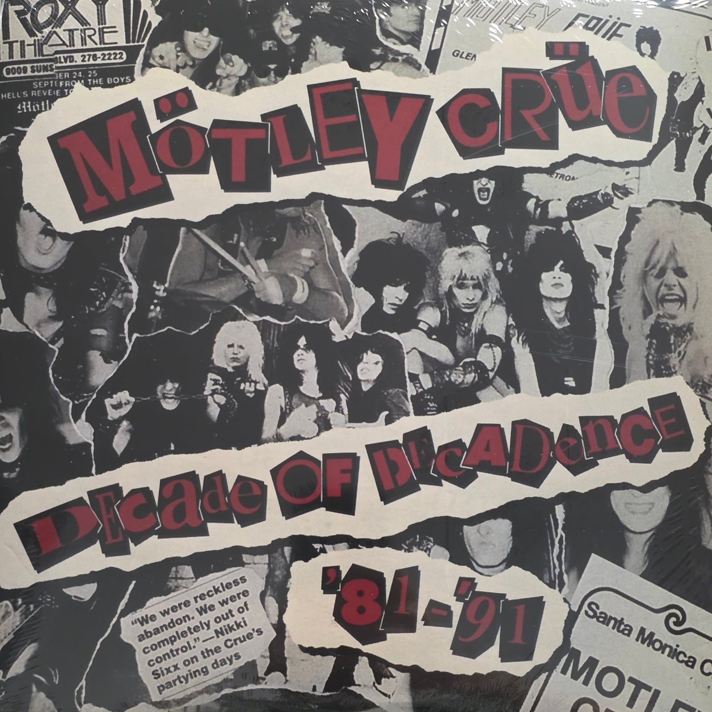 Motley Crue - Decade of Decadence Vinyl Record 2LP Greatest Hits  81-91