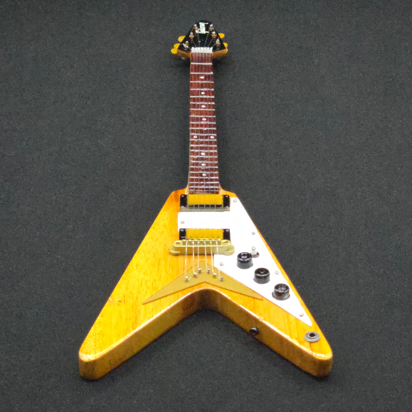 Miniature Guitar - Gibson Flying V Natural - Model Guitar Inc Stand