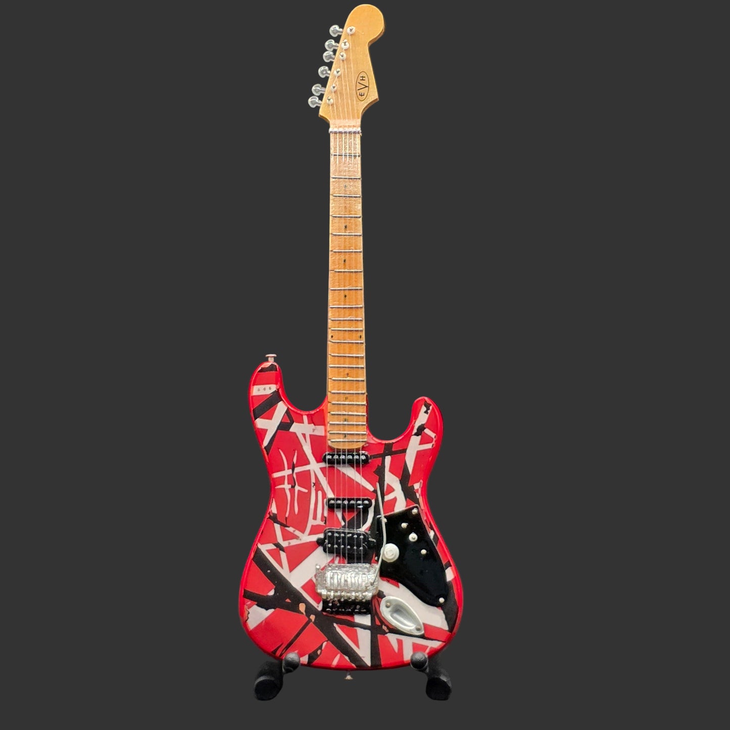 Miniature Guitar - EVH Eddie Van Halen Frankenstrat Stratocaster Fender - Model Guitar Inc Stand
