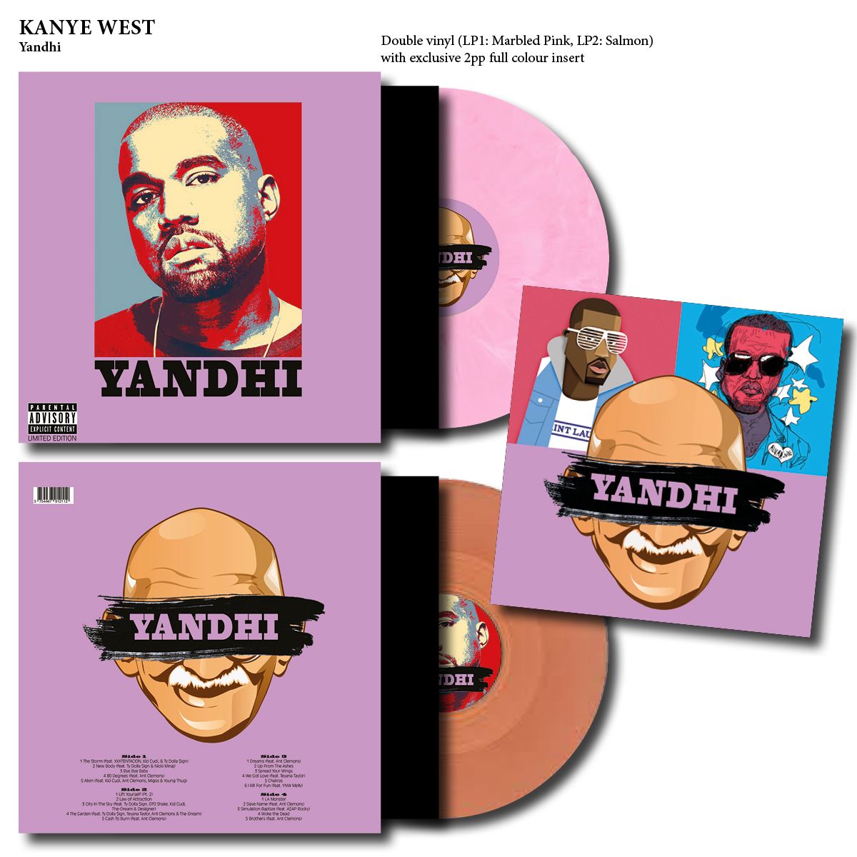 KANYE WEST - YANDHI COLOURED VINYL RECORD 2LP