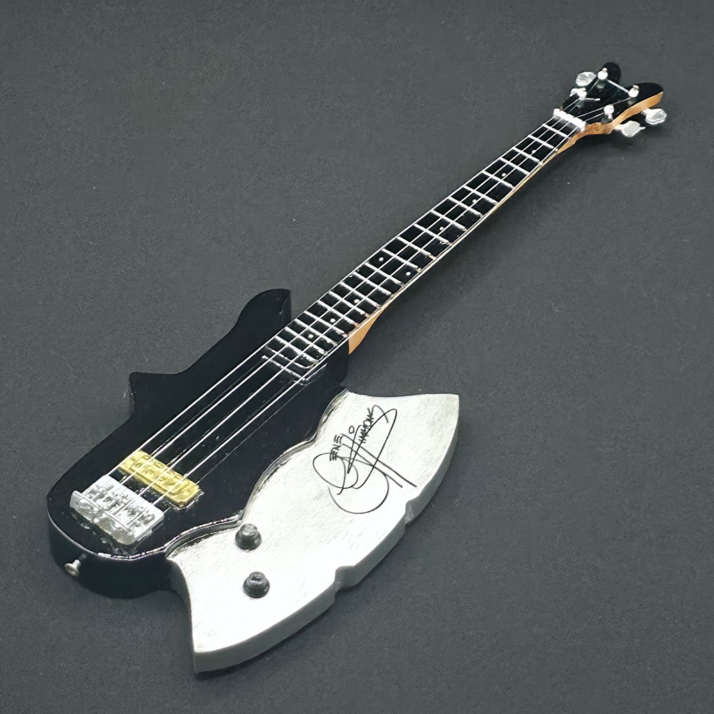 Miniature Guitar - Gene Simmons Kiss Axe Bass - Model Guitar Inc Stand