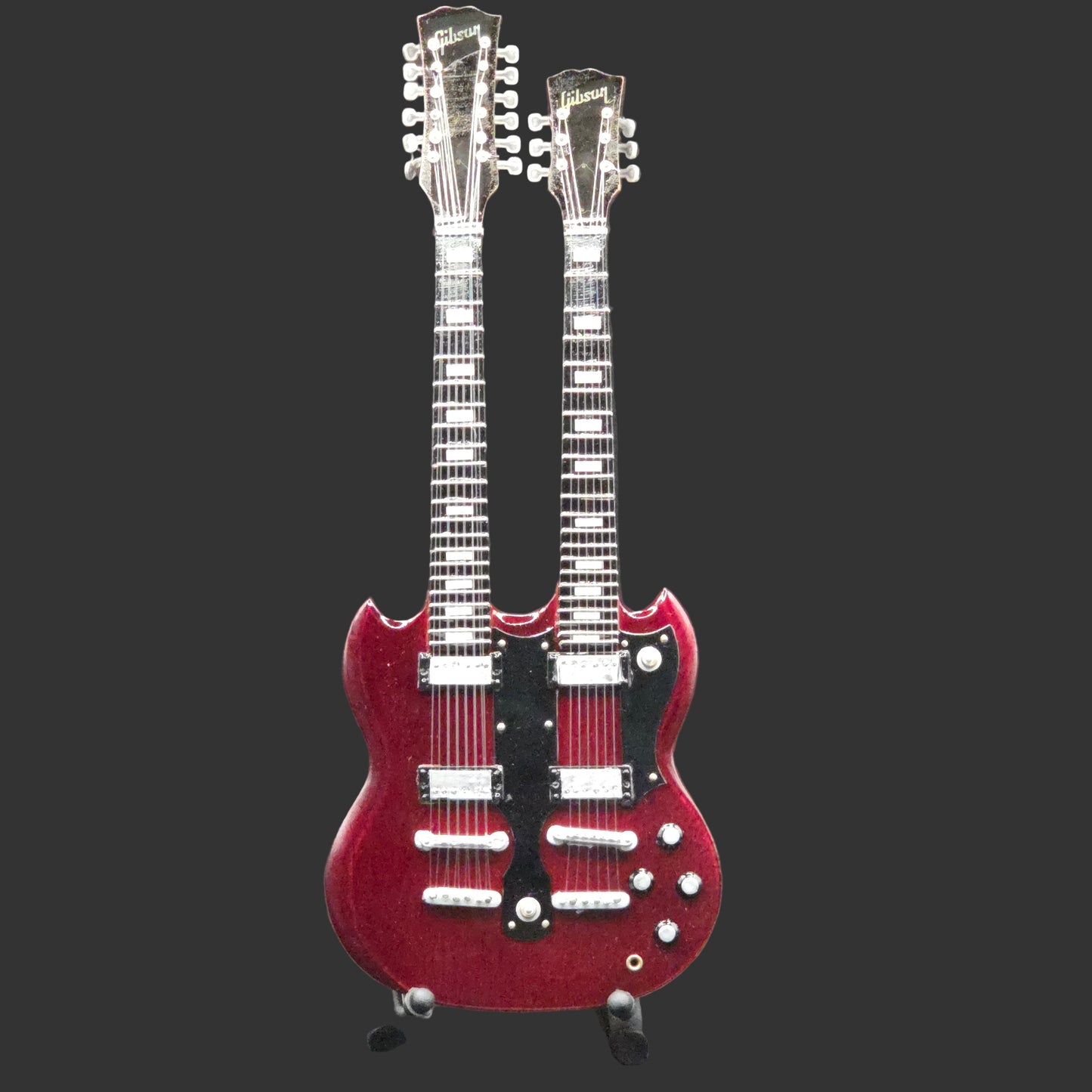 Miniature Guitar - Jimmy Page Double Neck Gibson SG  - Model Guitar Inc Stand
