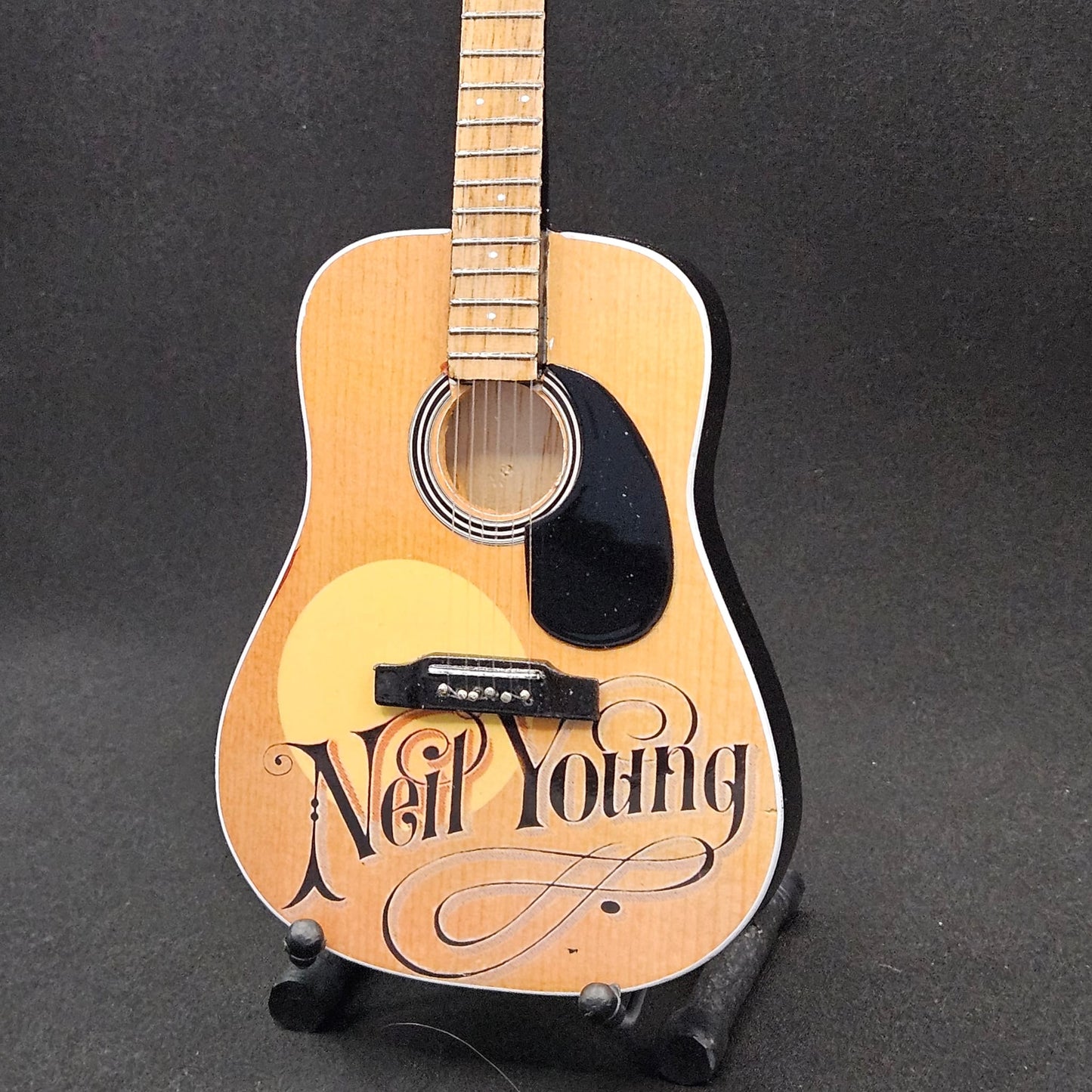 Miniature Guitar - Neil Young Harvest Gibson Acoustic  - Model Guitar Inc Stand