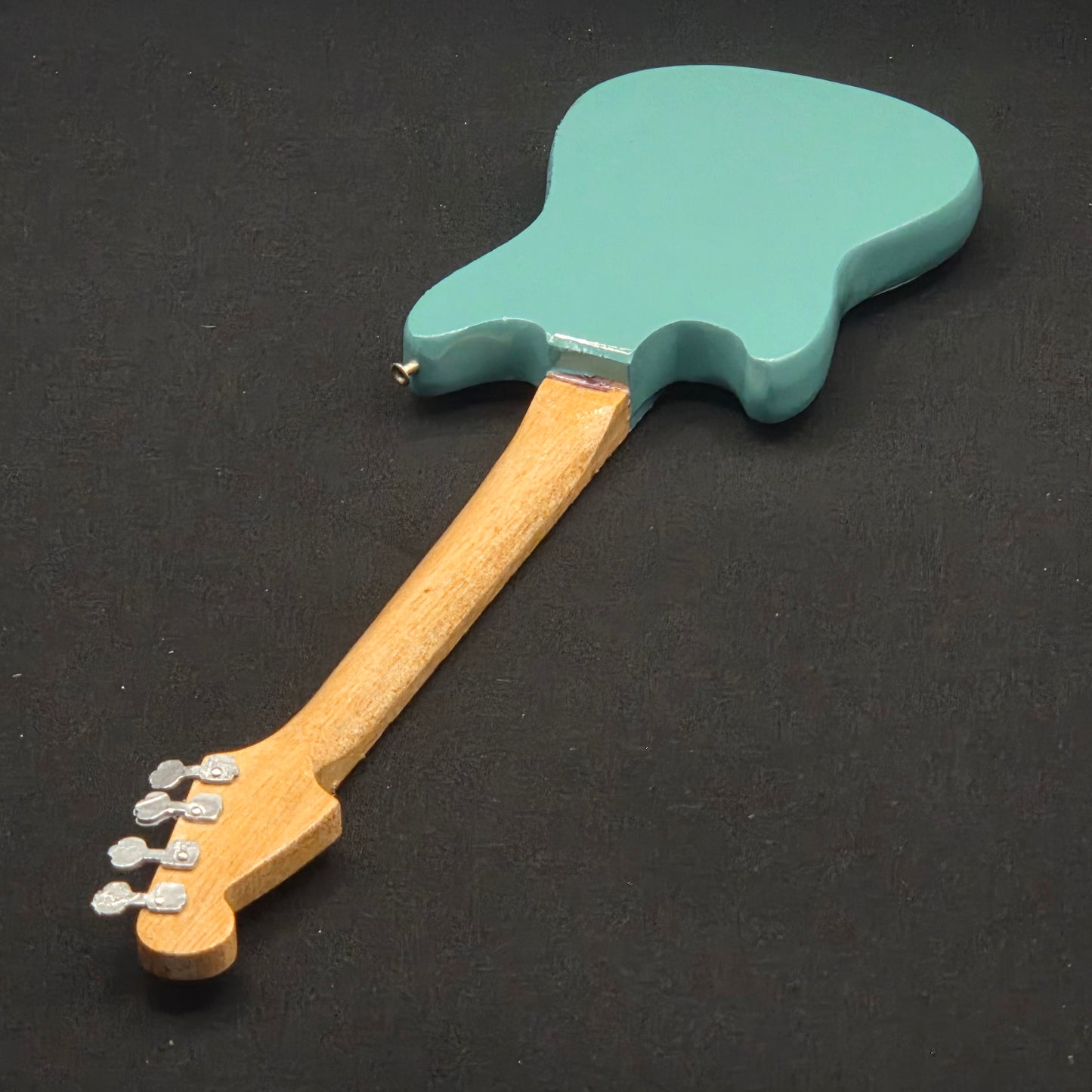 Miniature Guitar - Fender Mustang Bass JMJ Road Worn  - Model Guitar Inc Stand