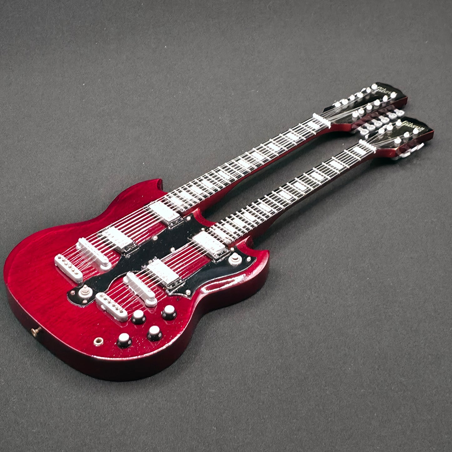 Miniature Guitar - Jimmy Page Double Neck Gibson SG  - Model Guitar Inc Stand