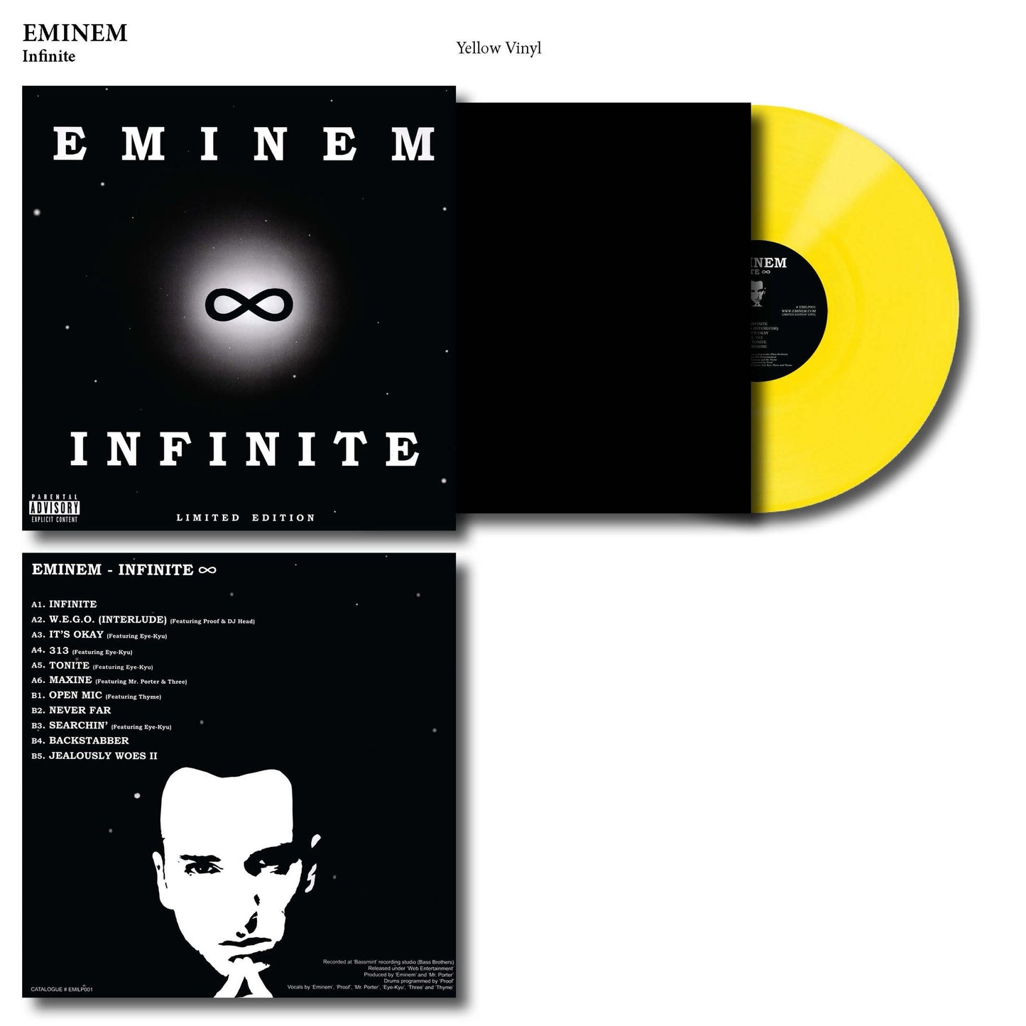 Eminem - Infinite  Vinyl Record LP Debut Studio Album