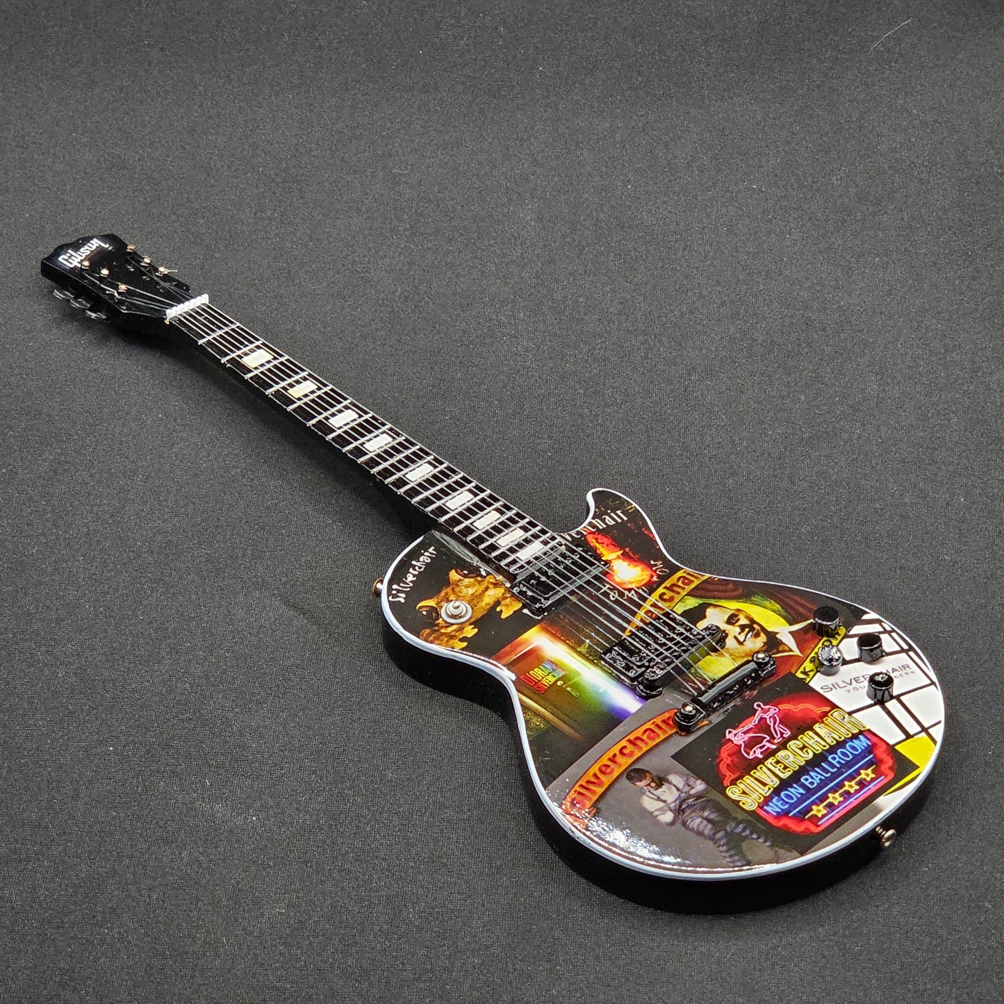 Miniature Guitar - Silverchair Gibson Les Paul Album Covers - Model Guitar Inc Stand