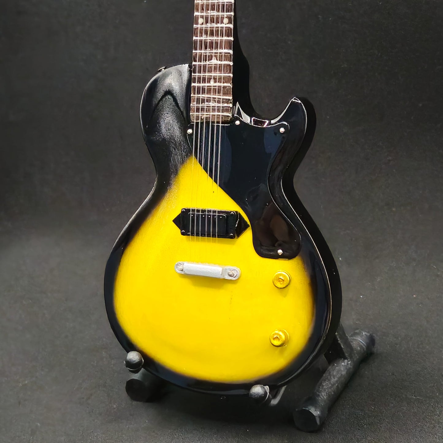 Miniature Guitar - Greenday Billie Joe Armstrong Gibson Les Paul Junior Jr - Green Day  - Model Guitar Inc Stand