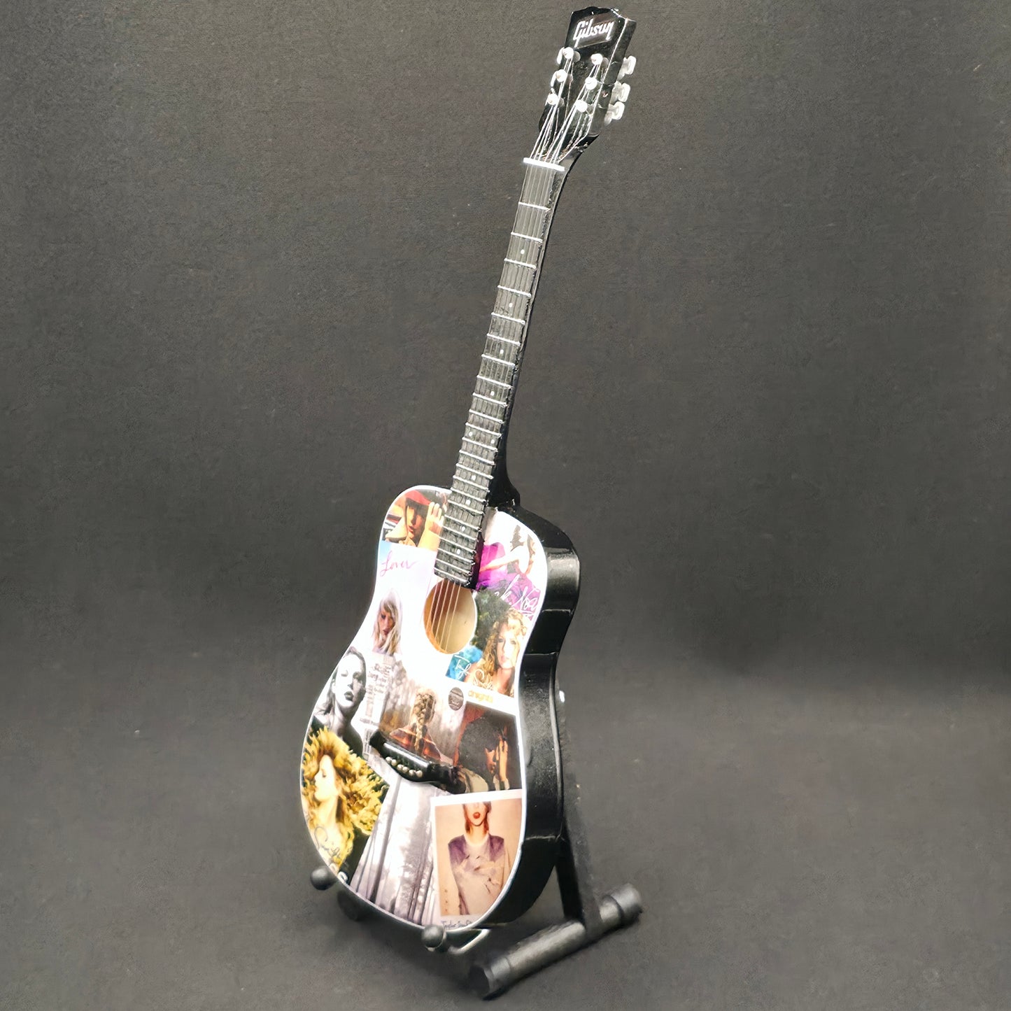 Miniature Guitar - Taylor Swift Album Covers Acoustic Gibson - Model Guitar Inc Stand