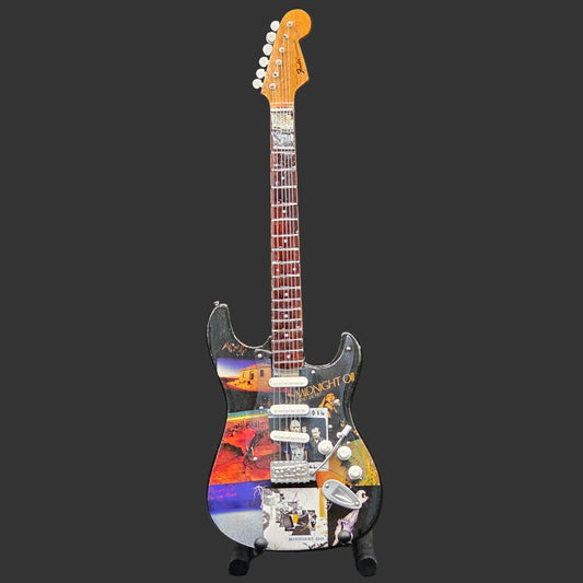 Miniature Guitar - Fender Stratocaster Midnight Oil - Model Guitar Inc Stand