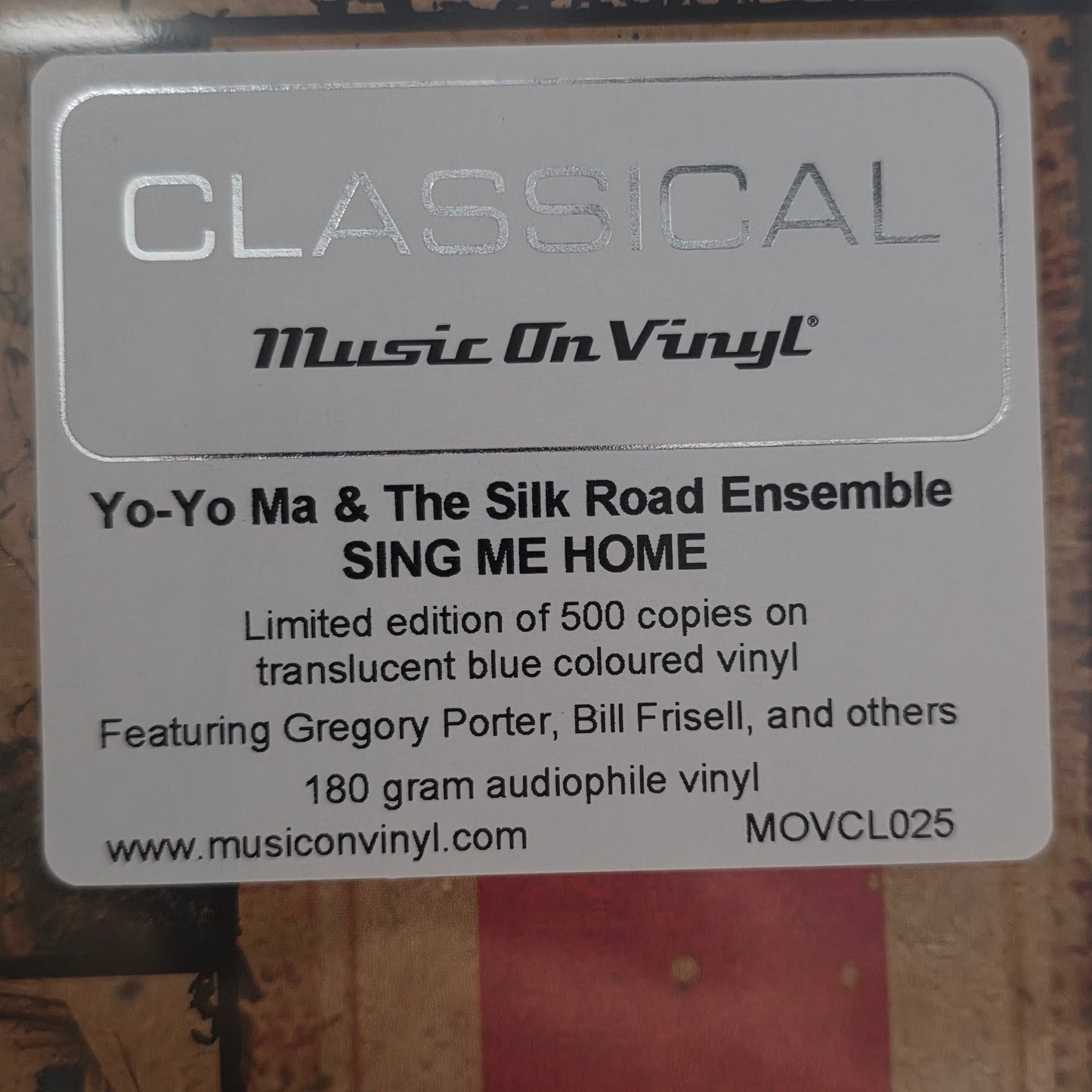 Yo-Yo Ma, Silk Road Ensemble* - Sing Me Home  - Limited Edition /500 (2xLP, Album, 180 Blue Coloured) Vinyl Record / LP