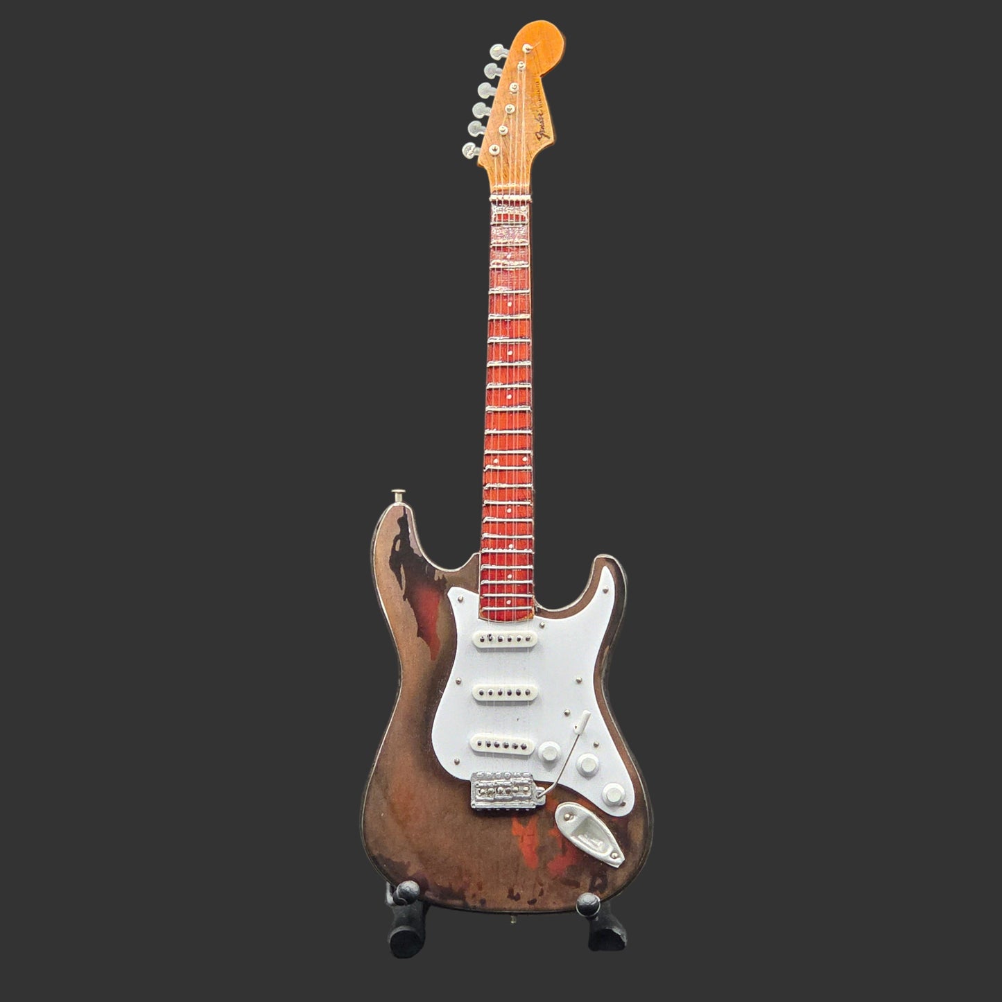 Miniature Guitar - Fender Stratocaster Road Worn Roadworn Rory Gallagher - Model Guitar Inc Stand