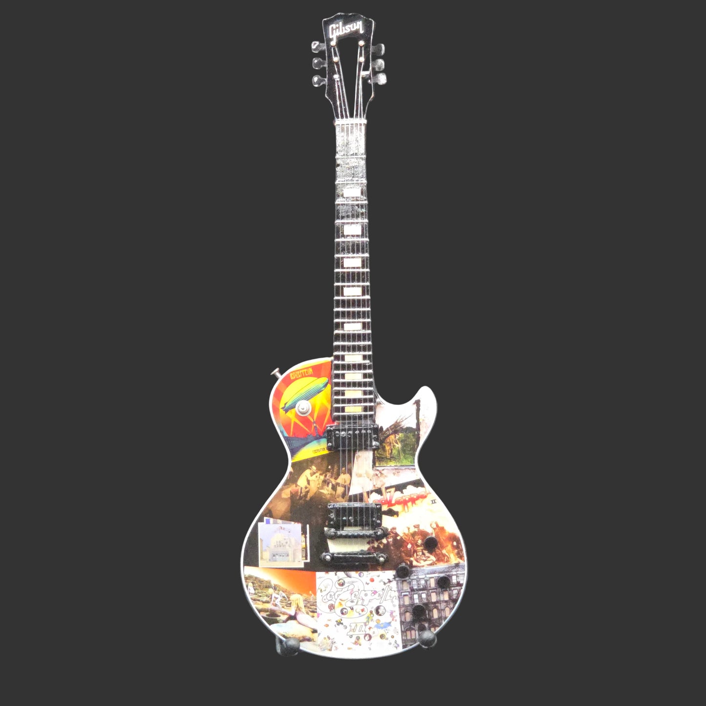 Miniature Guitar - Led Zeppelin Album Covers Les Paul - Model Guitar Inc Stand