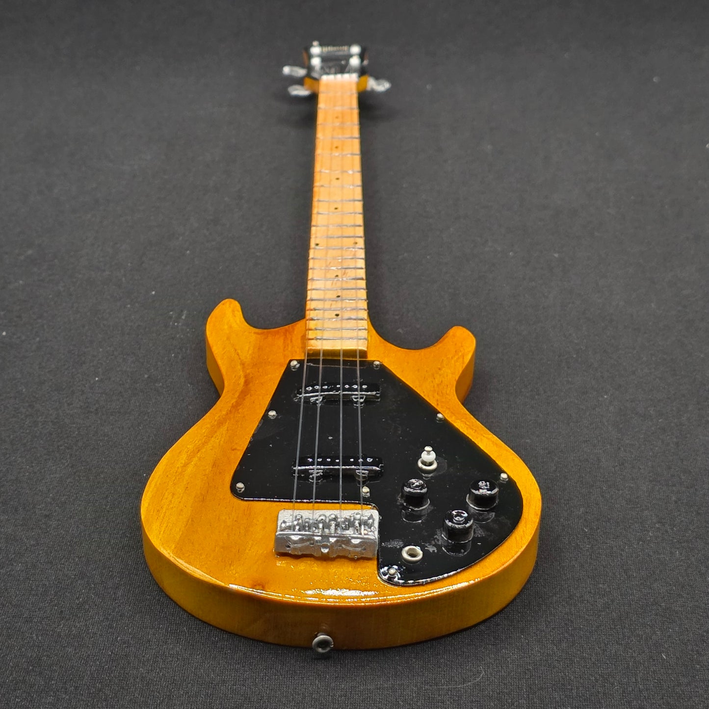Miniature Guitar - Gibson Ripper Bass Natural - Model Guitar Inc Stand